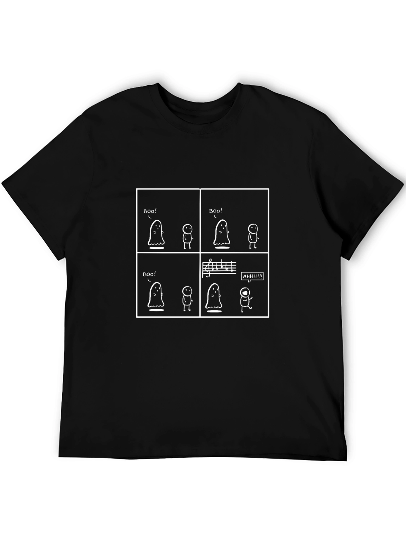 Boo! T-Shirt Comic Style Ghost Music Humor