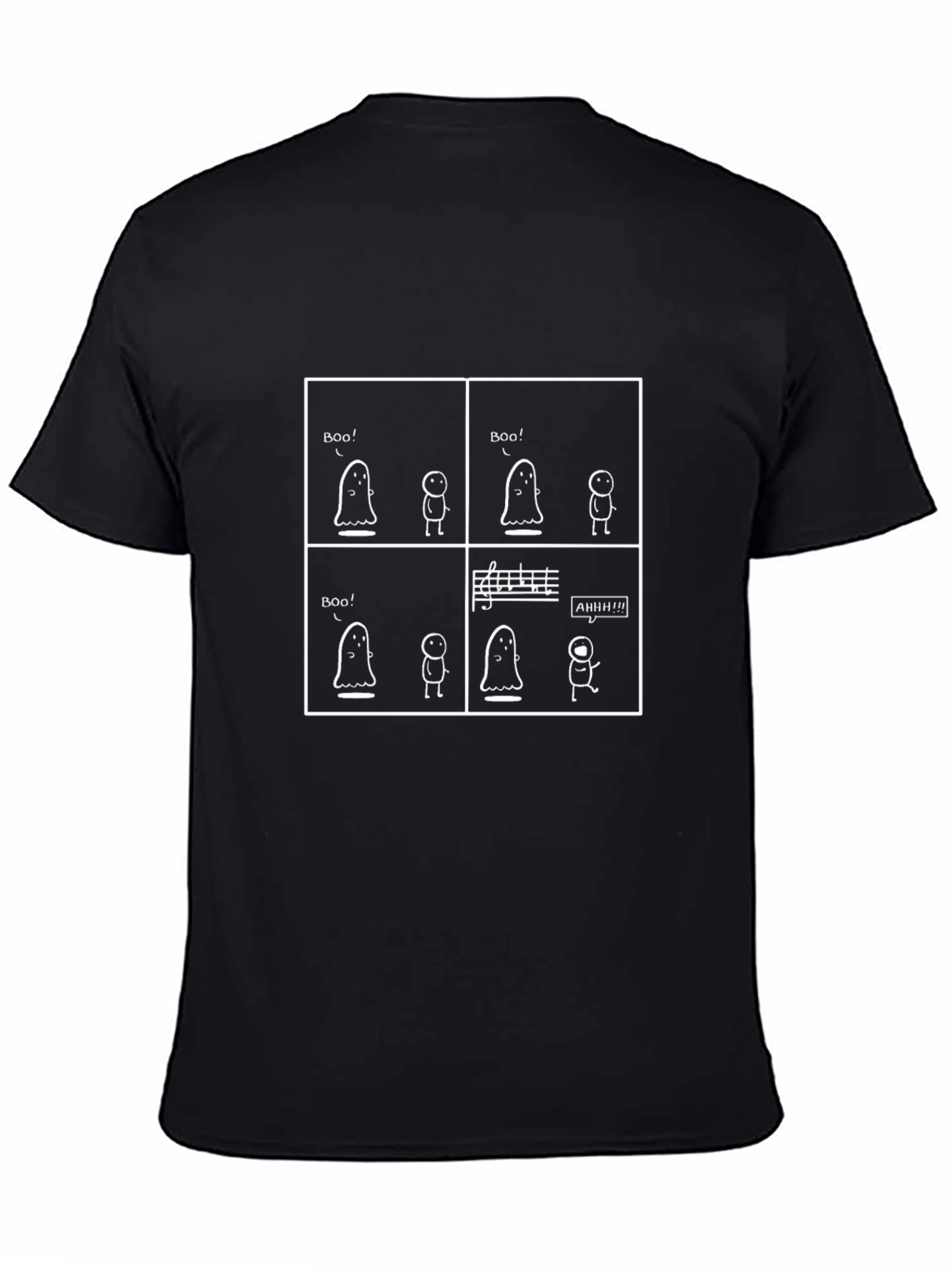 Boo! T-Shirt Comic Style Ghost Music Humor