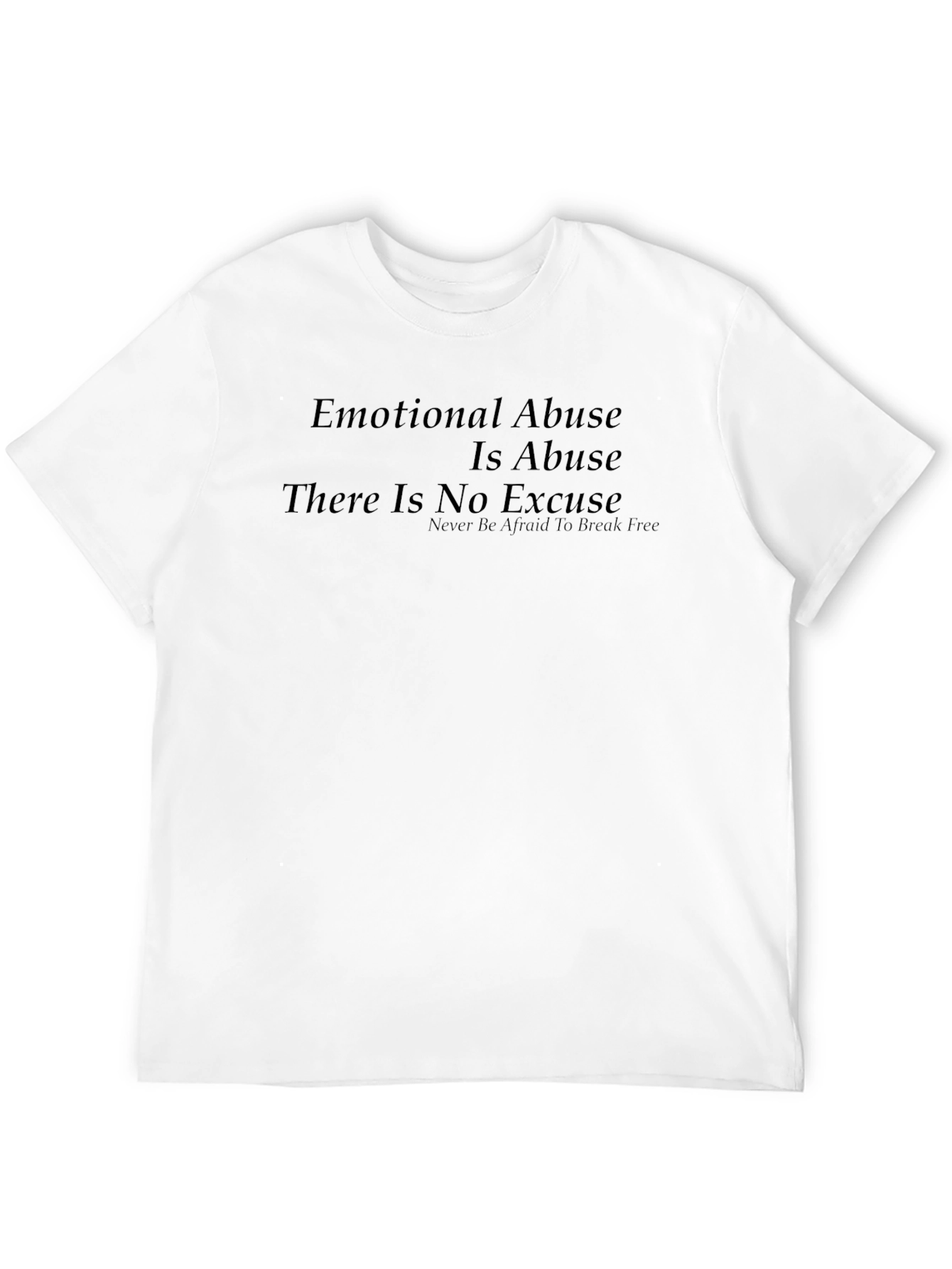 Emotional Abuse Awareness Black T-Shirt