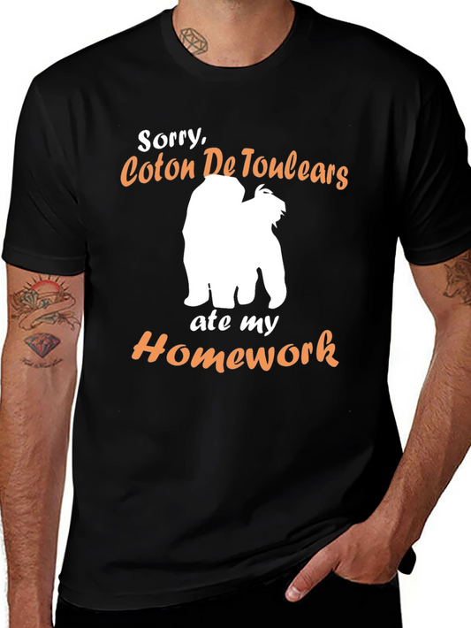 Coton De Tulear Ate My Homework T-Shirt – Funny Dog Lover Tee Gift