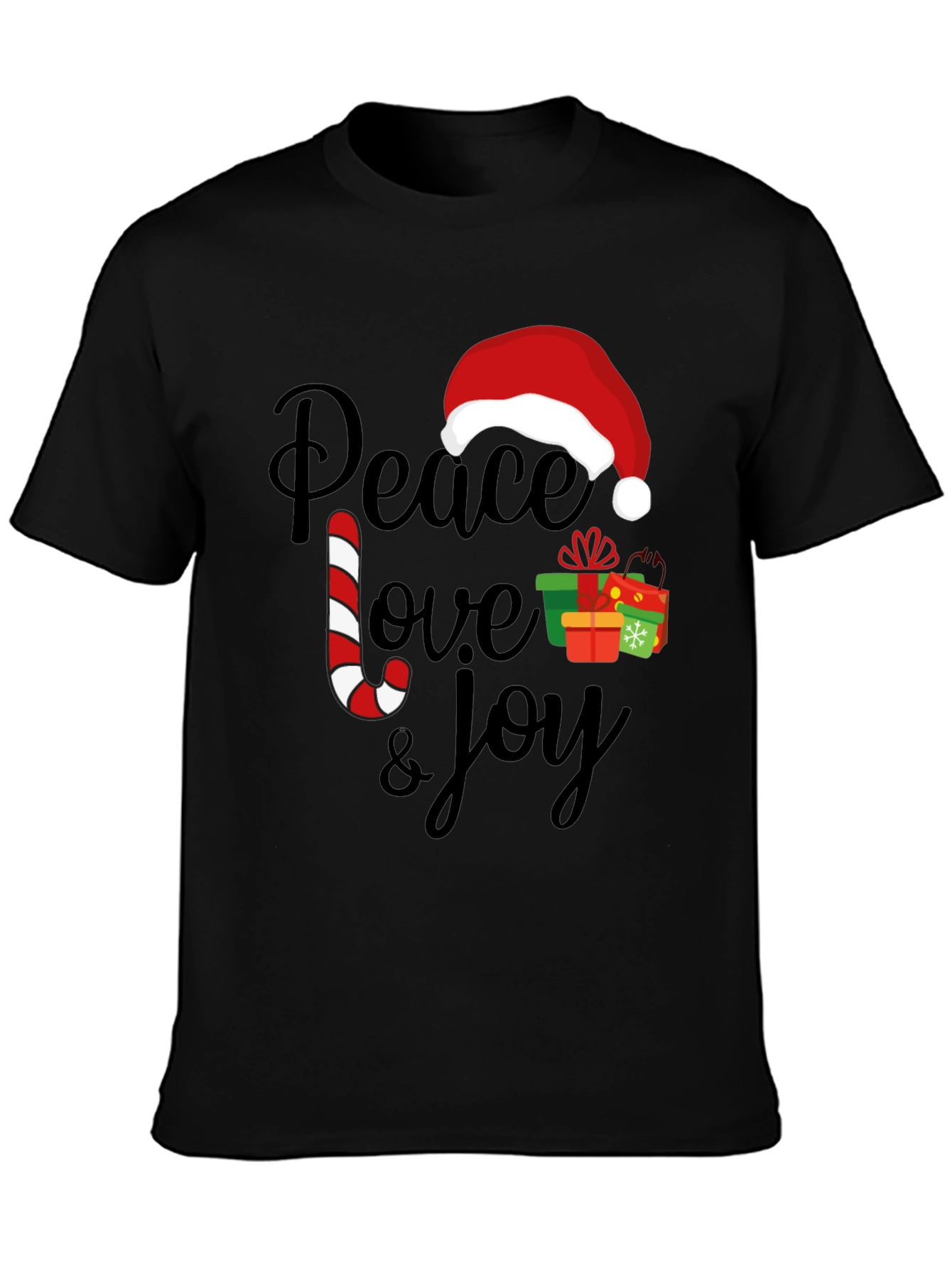 Peace Love Joy Christmas Holiday Graphic Tee