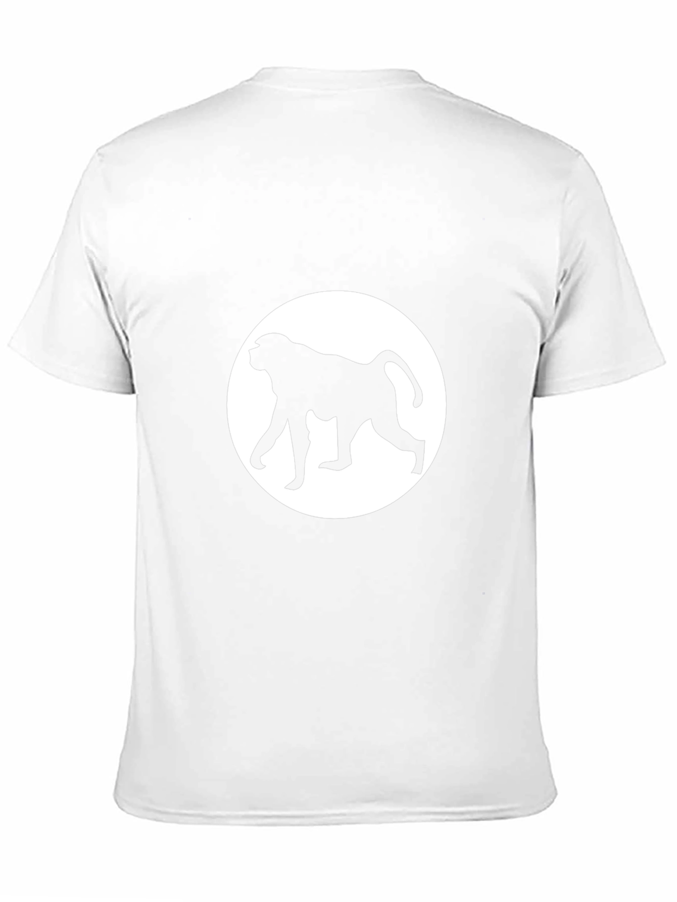 Baboon Silhouette Tee - Black Cotton Crew Neck