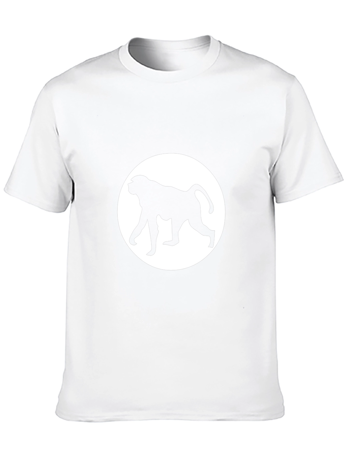 Baboon Silhouette Tee - Black Cotton Crew Neck