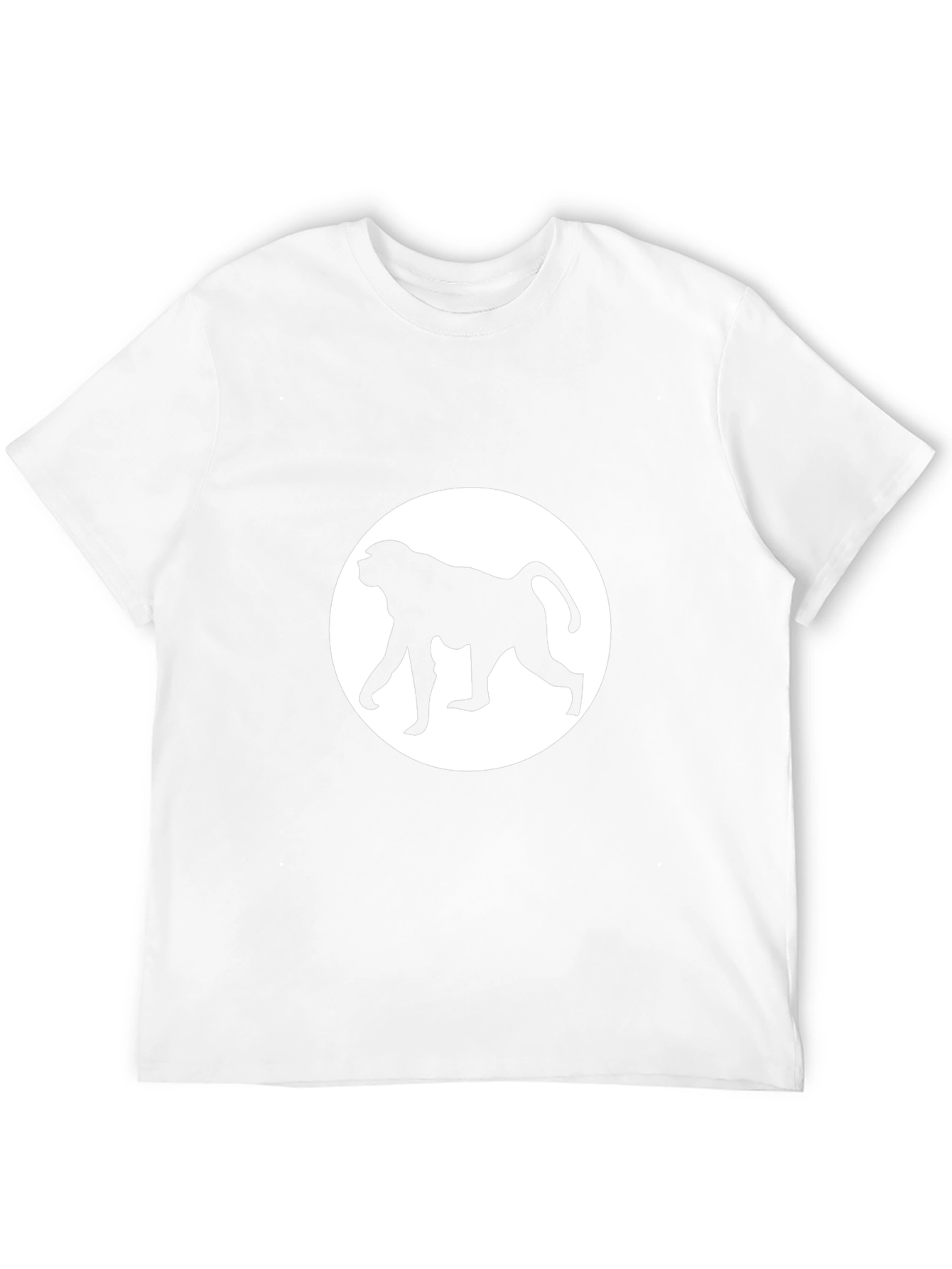 Baboon Silhouette Tee - Black Cotton Crew Neck