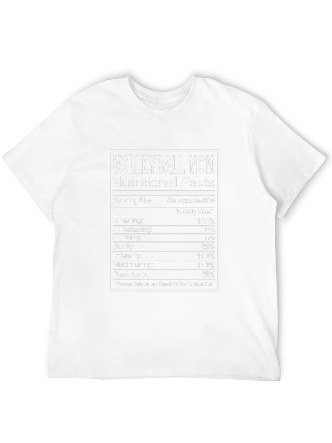 Volleyball Mom Nutritional Facts T-Shirt