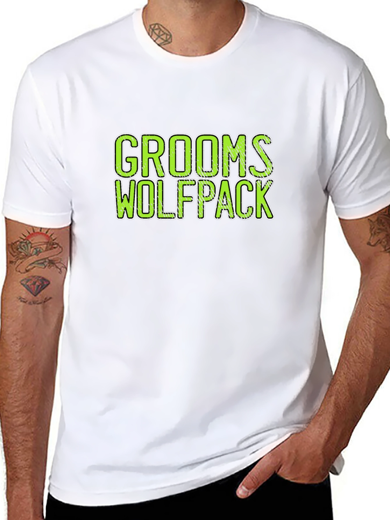 Grooms Wolfpack Black Crew Neck T-Shirt