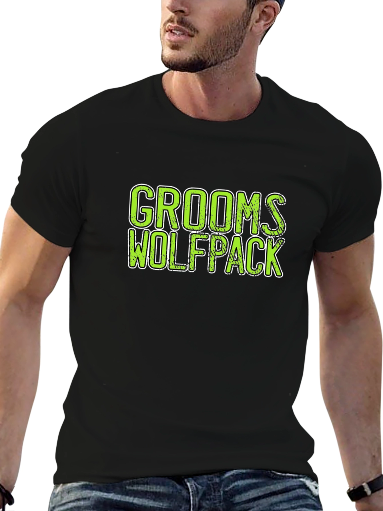 Grooms Wolfpack Black Crew Neck T-Shirt