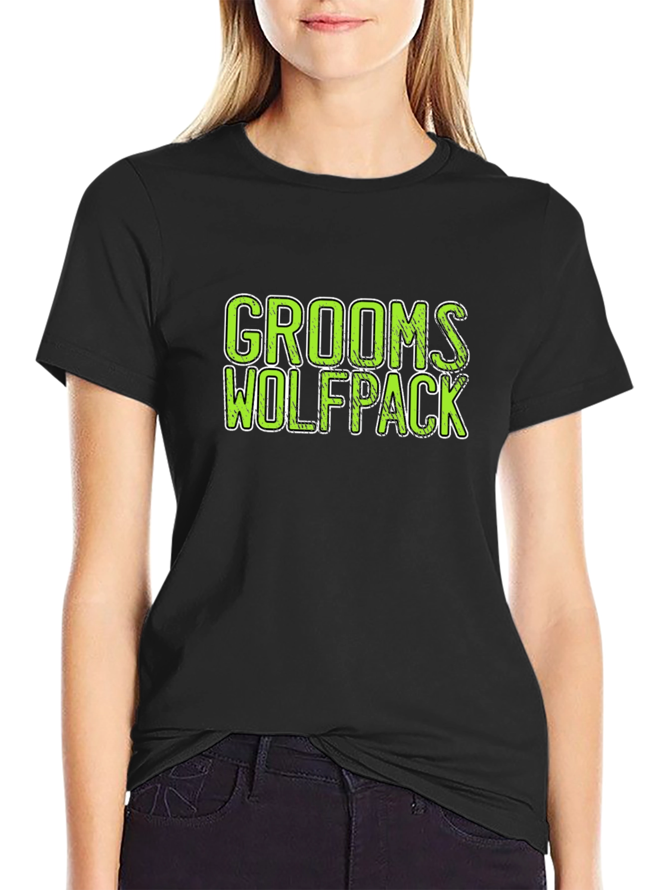 Grooms Wolfpack Black Crew Neck T-Shirt