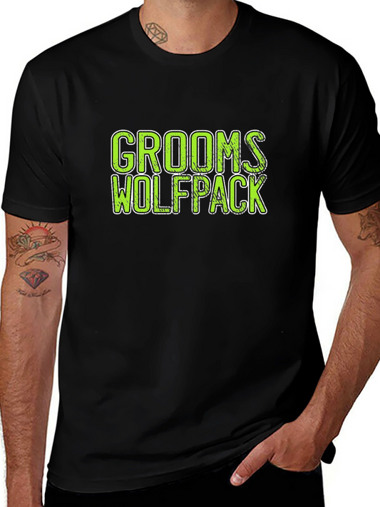 Grooms Wolfpack Black Crew Neck T-Shirt