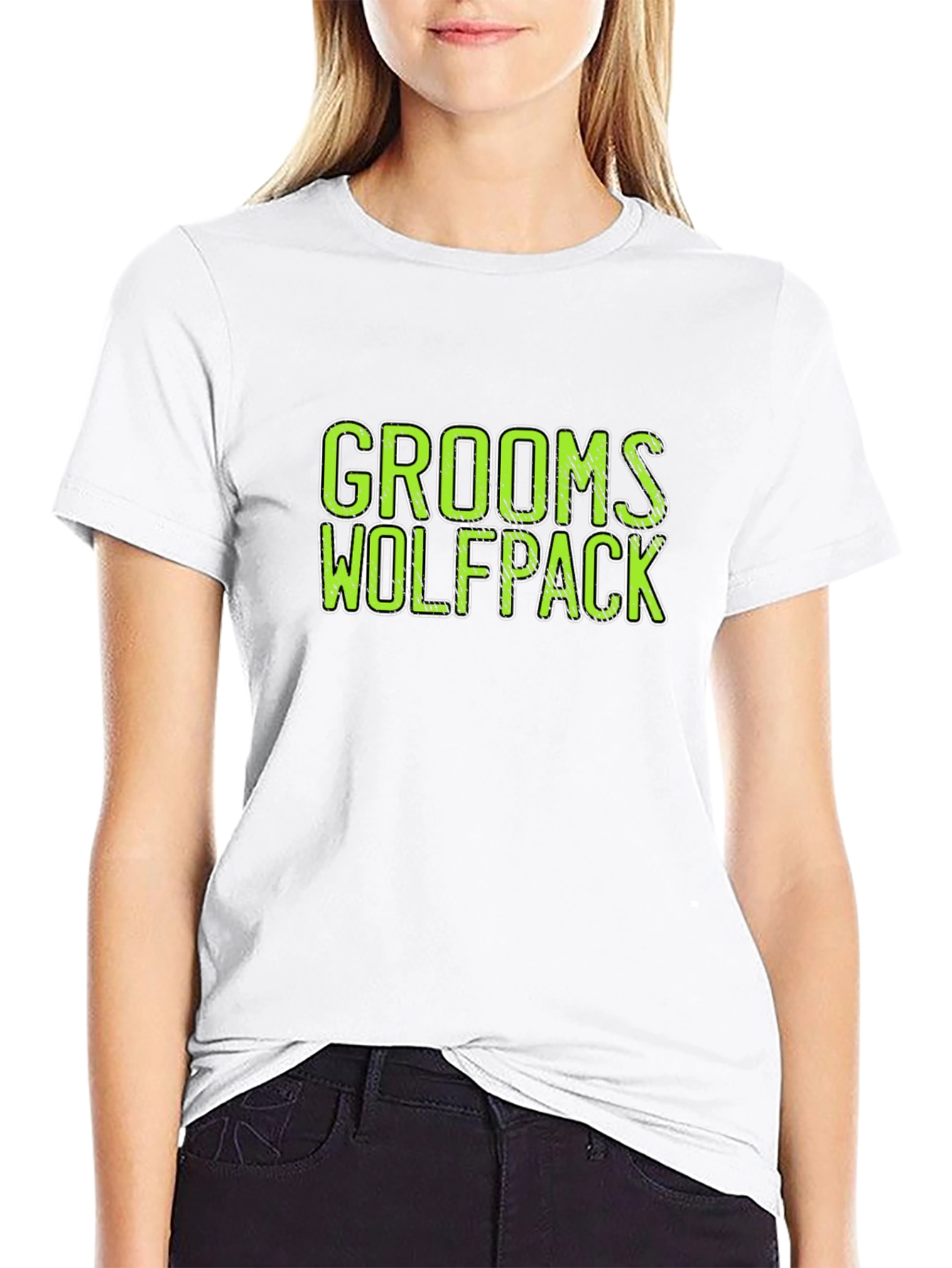 Grooms Wolfpack Black Crew Neck T-Shirt