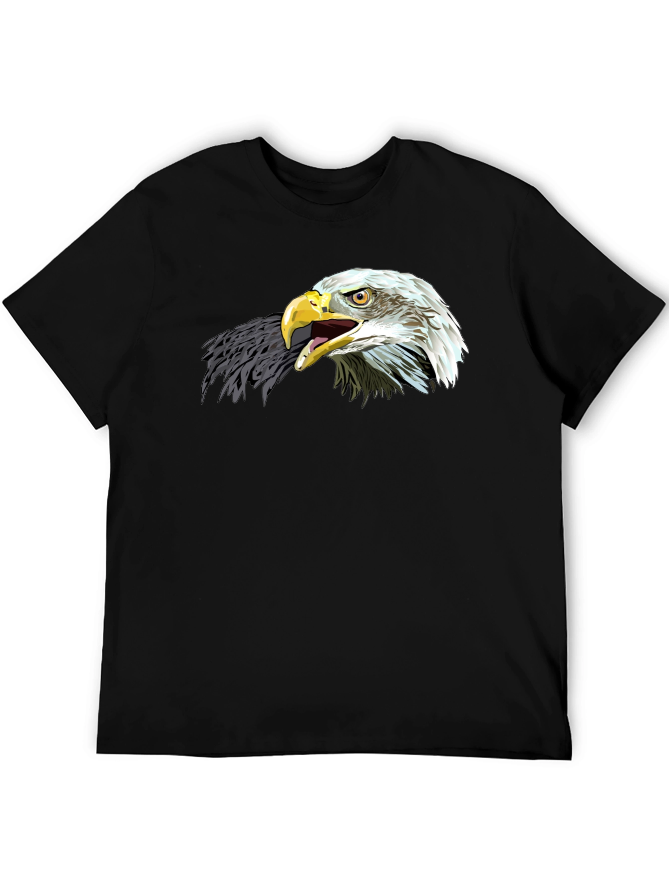 Bold Eagle Graphic T-Shirt - Black Cotton Tee