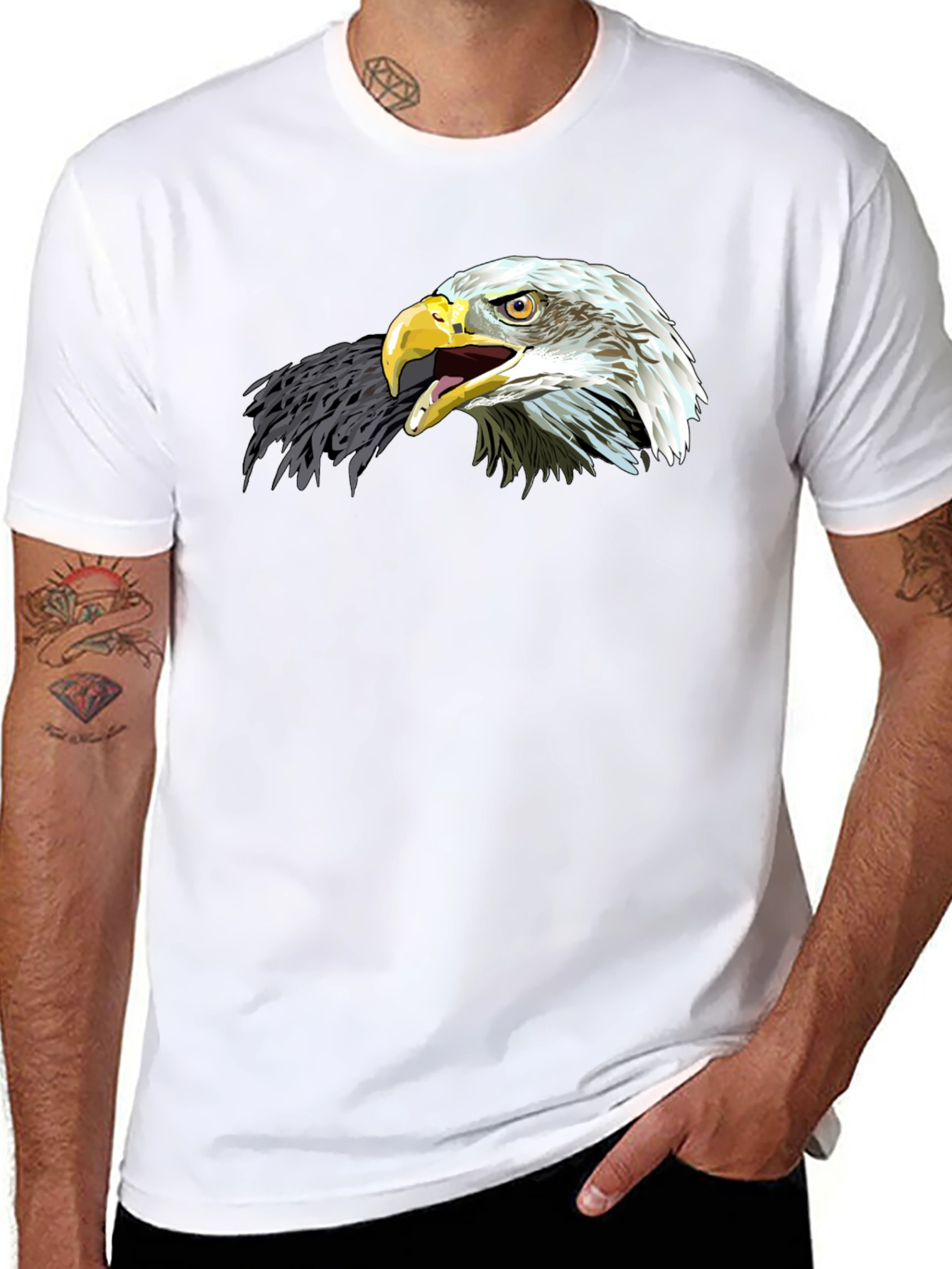 Bold Eagle Graphic T-Shirt - Black Cotton Tee