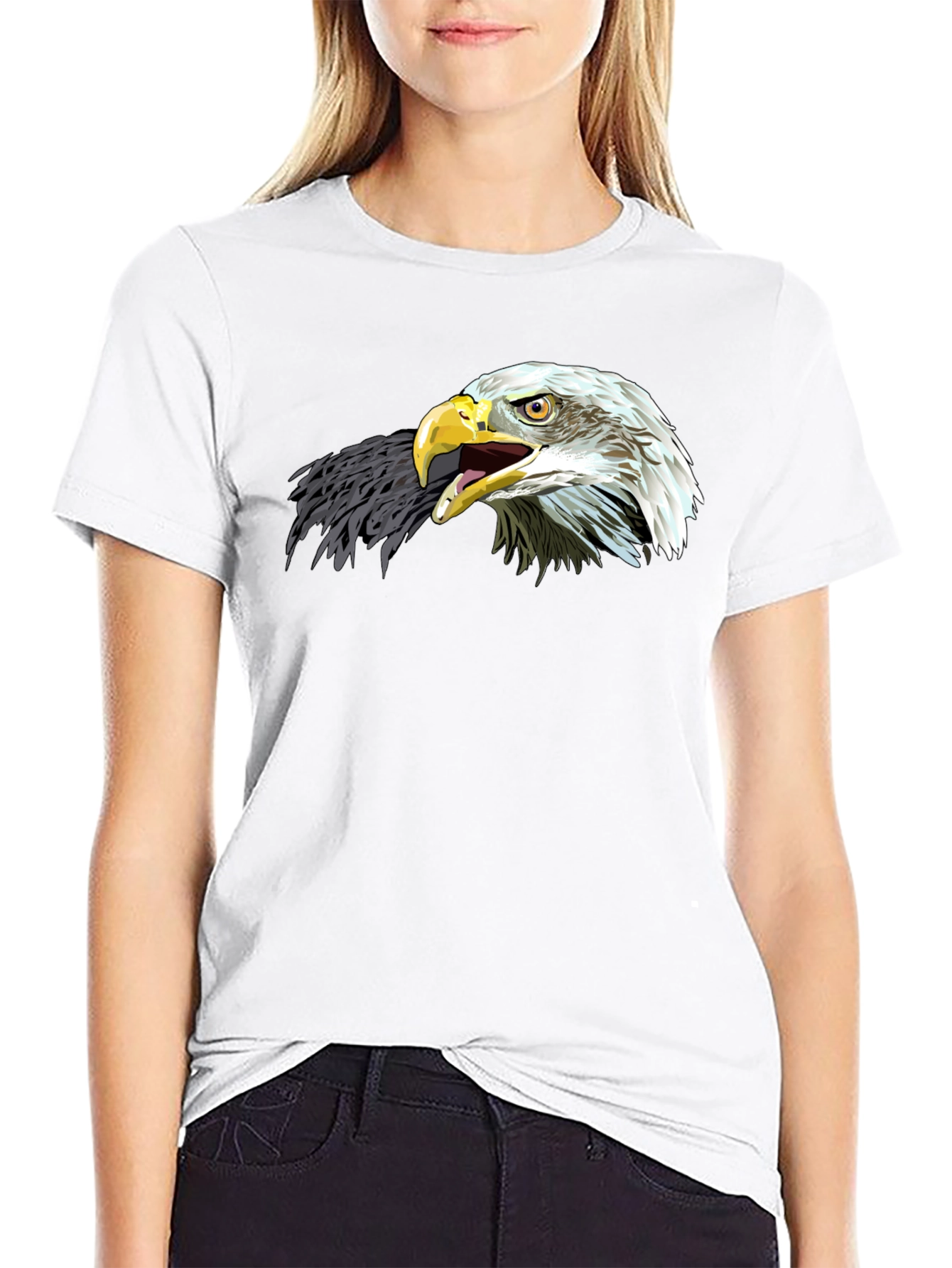 Bold Eagle Graphic T-Shirt - Black Cotton Tee