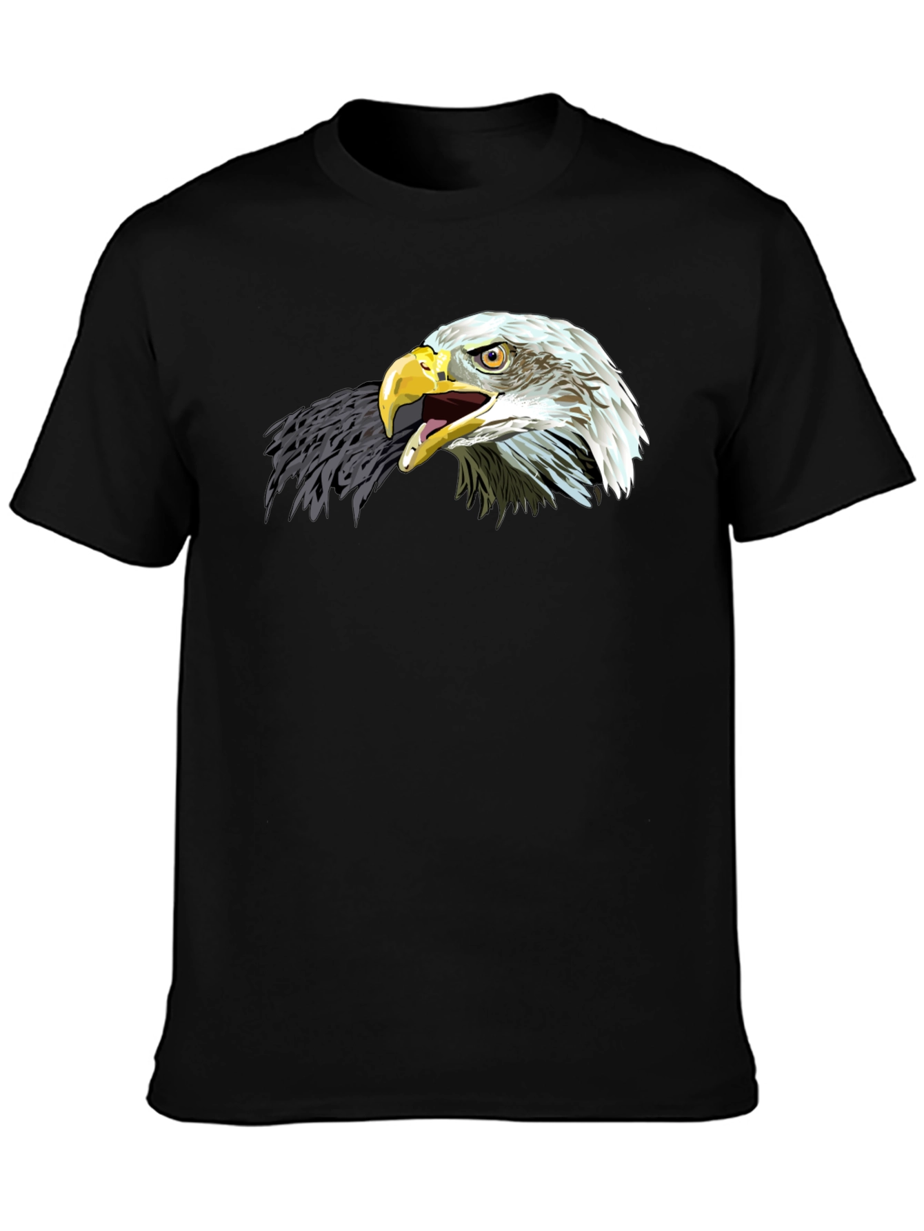 Bold Eagle Graphic T-Shirt - Black Cotton Tee