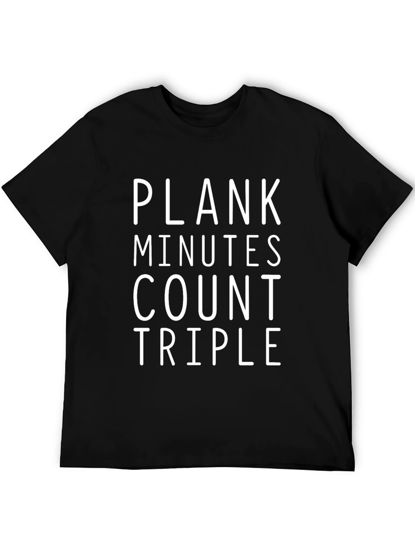 Plank Minutes Count Triple - Black T-Shirt
