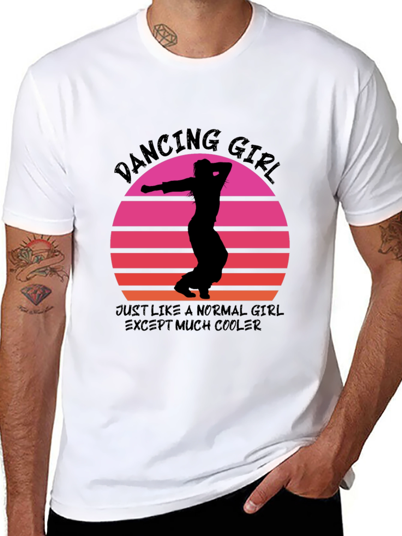 Dancing Girl Retro Sunset T-Shirt - Cool & Unique