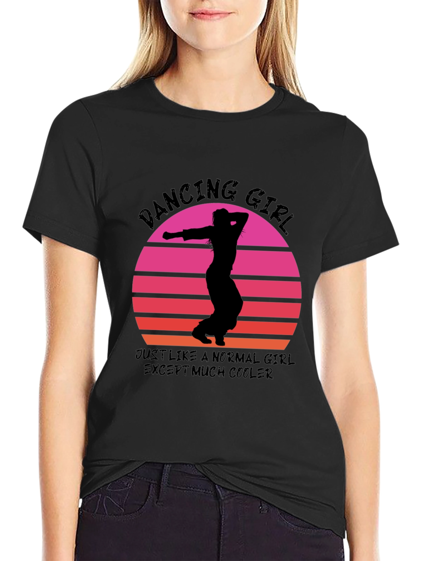 Dancing Girl Retro Sunset T-Shirt - Cool & Unique