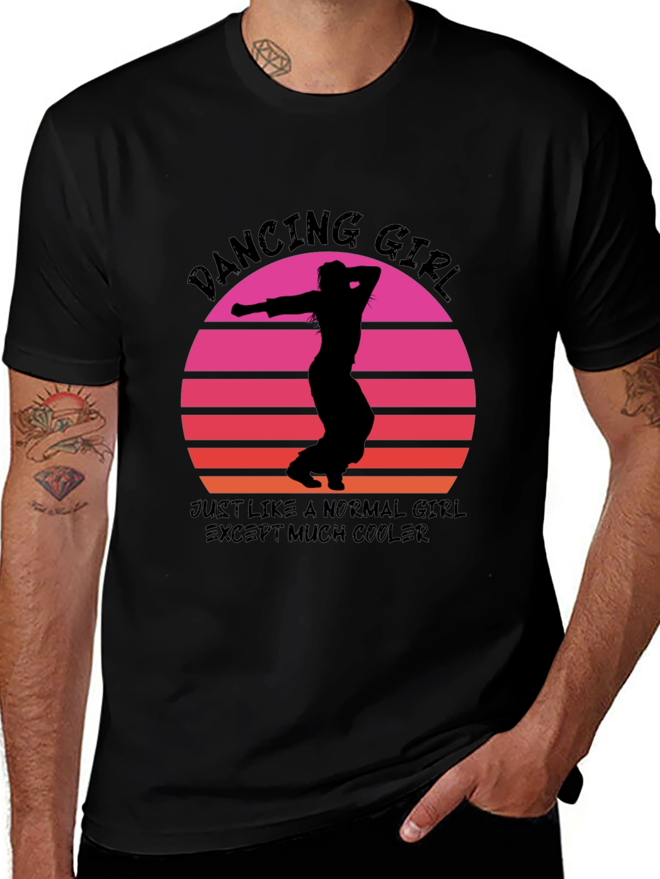 Dancing Girl Retro Sunset T-Shirt - Cool & Unique