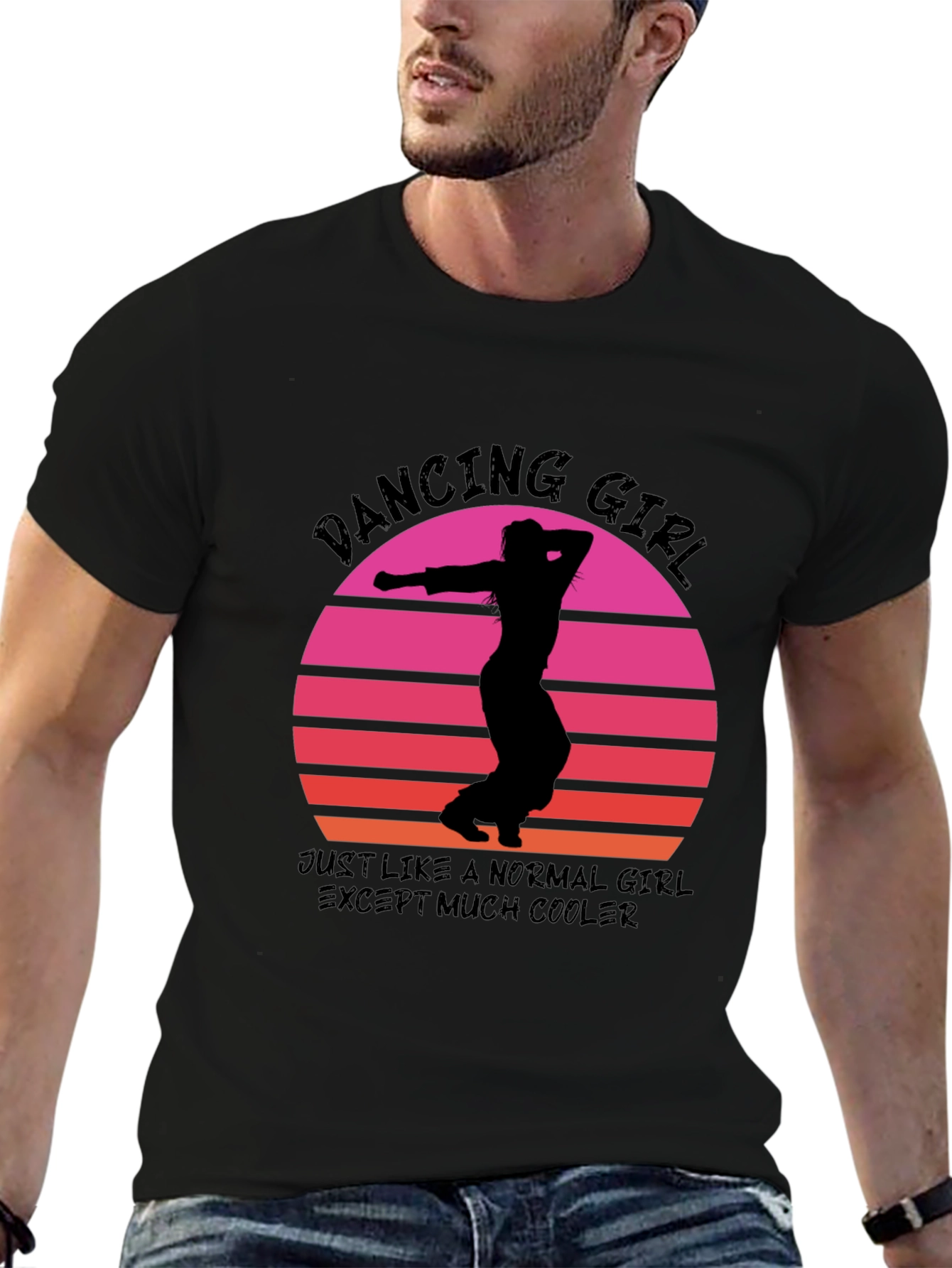 Dancing Girl Retro Sunset T-Shirt - Cool & Unique