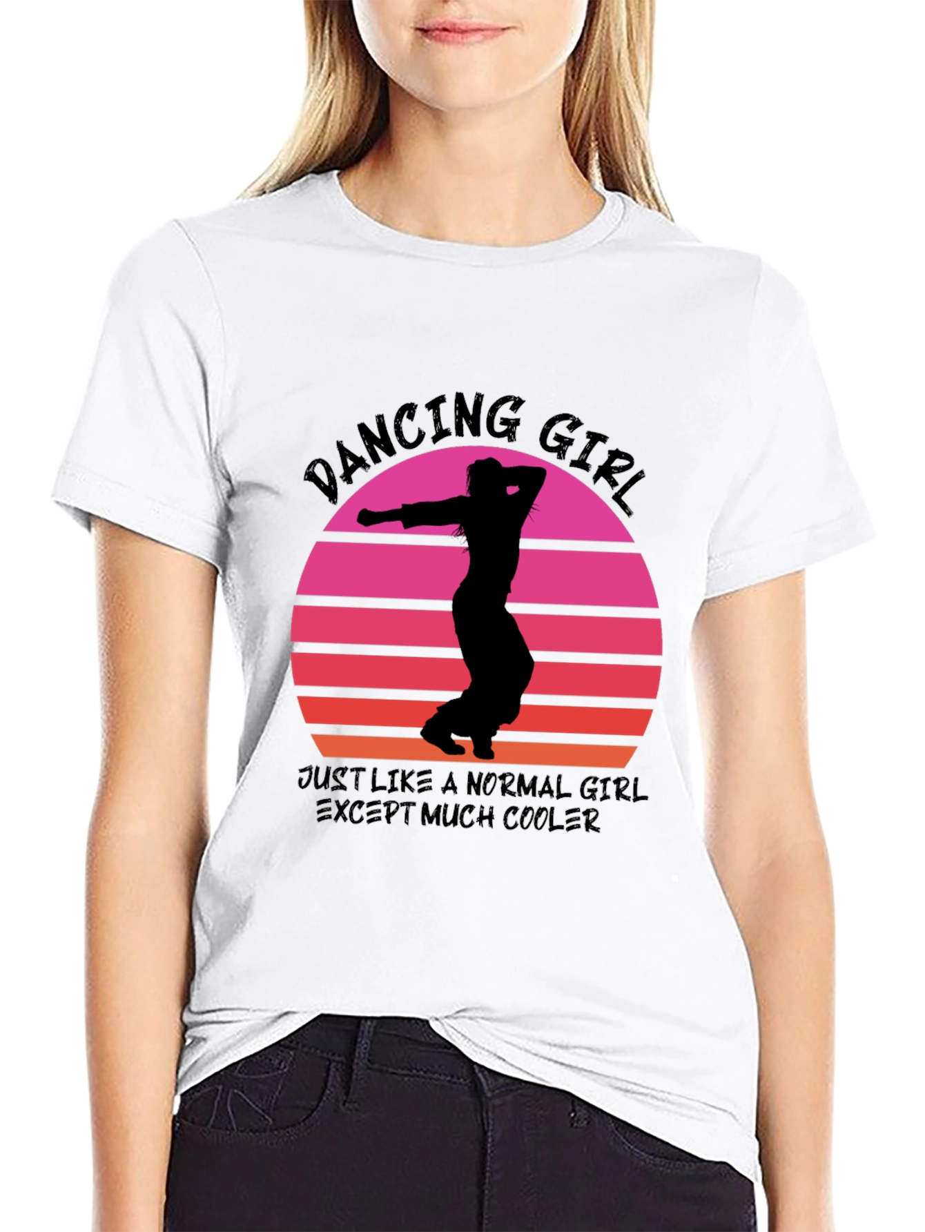 Dancing Girl Retro Sunset T-Shirt - Cool & Unique