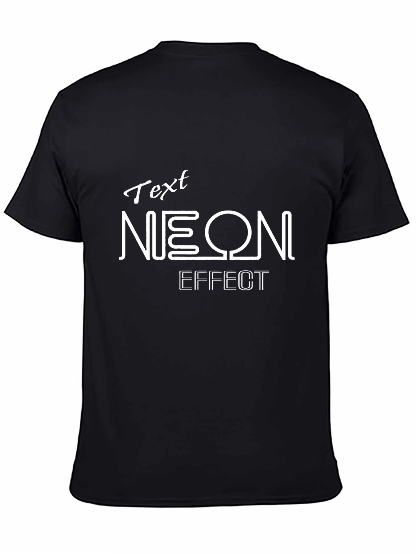Neon Effect Graphic Black T-Shirt
