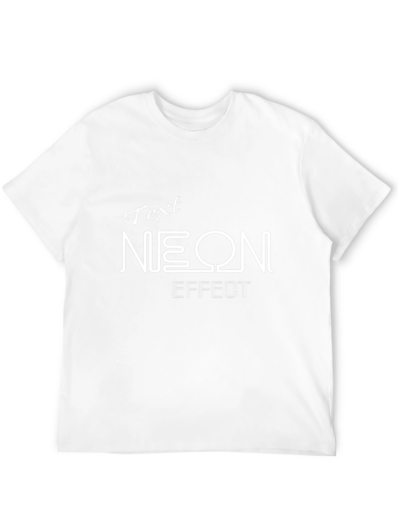 Neon Effect Graphic Black T-Shirt