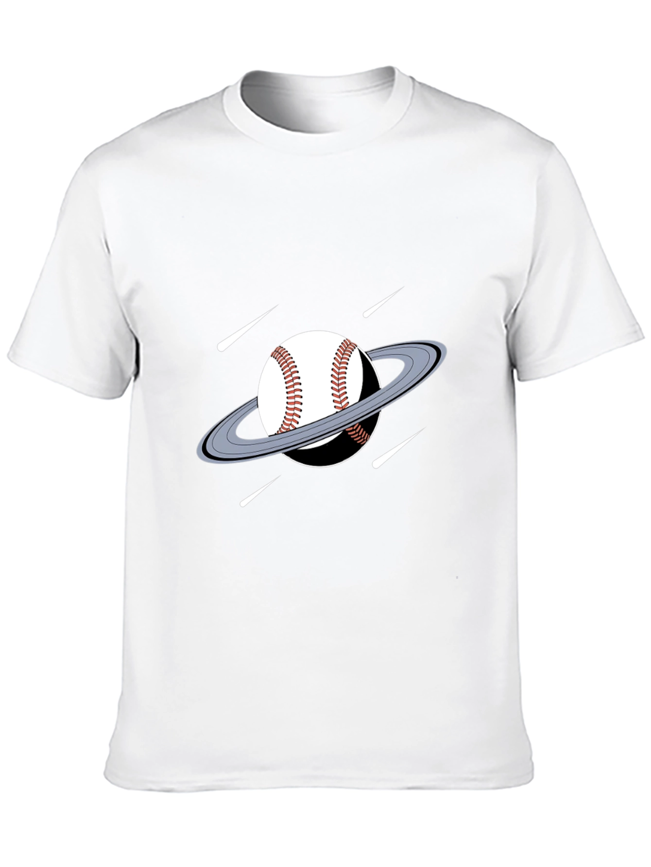 Baseball Planet Black T-Shirt Novelty Graphic Tee
