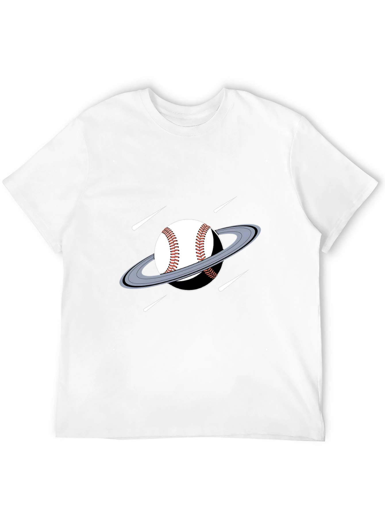 Baseball Planet Black T-Shirt Novelty Graphic Tee