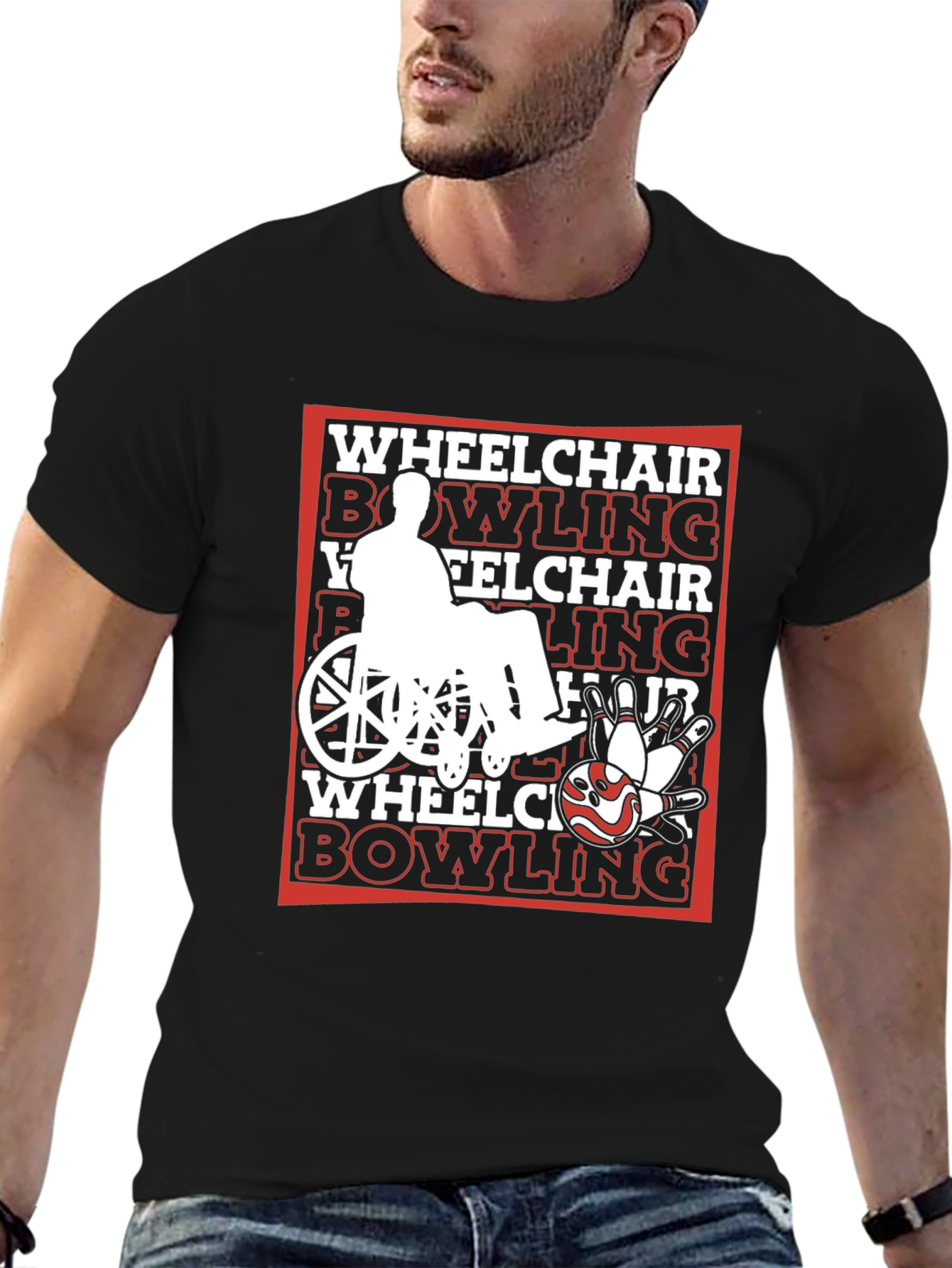 Wheelchair Bowling Graphic T-Shirt