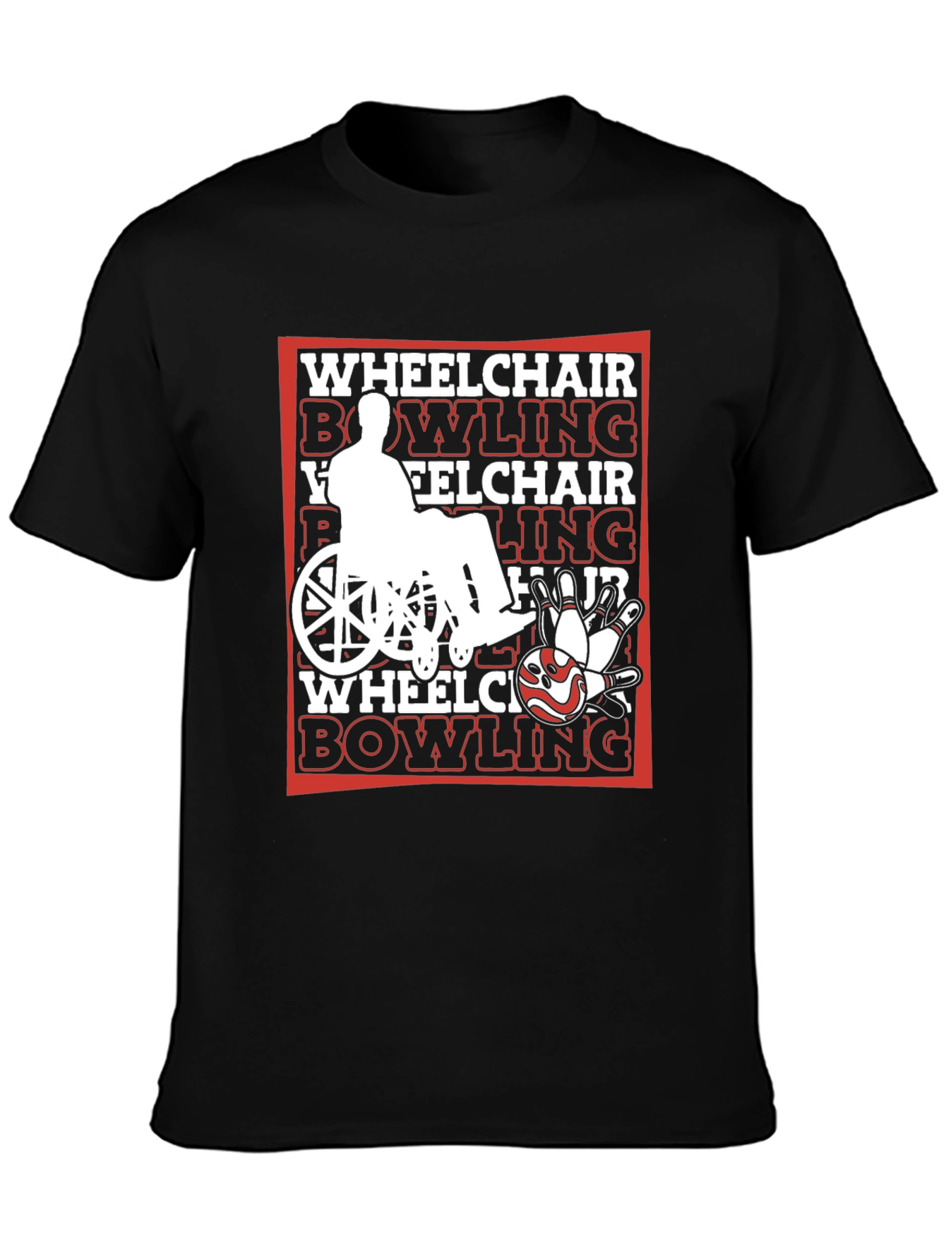 Wheelchair Bowling Graphic T-Shirt