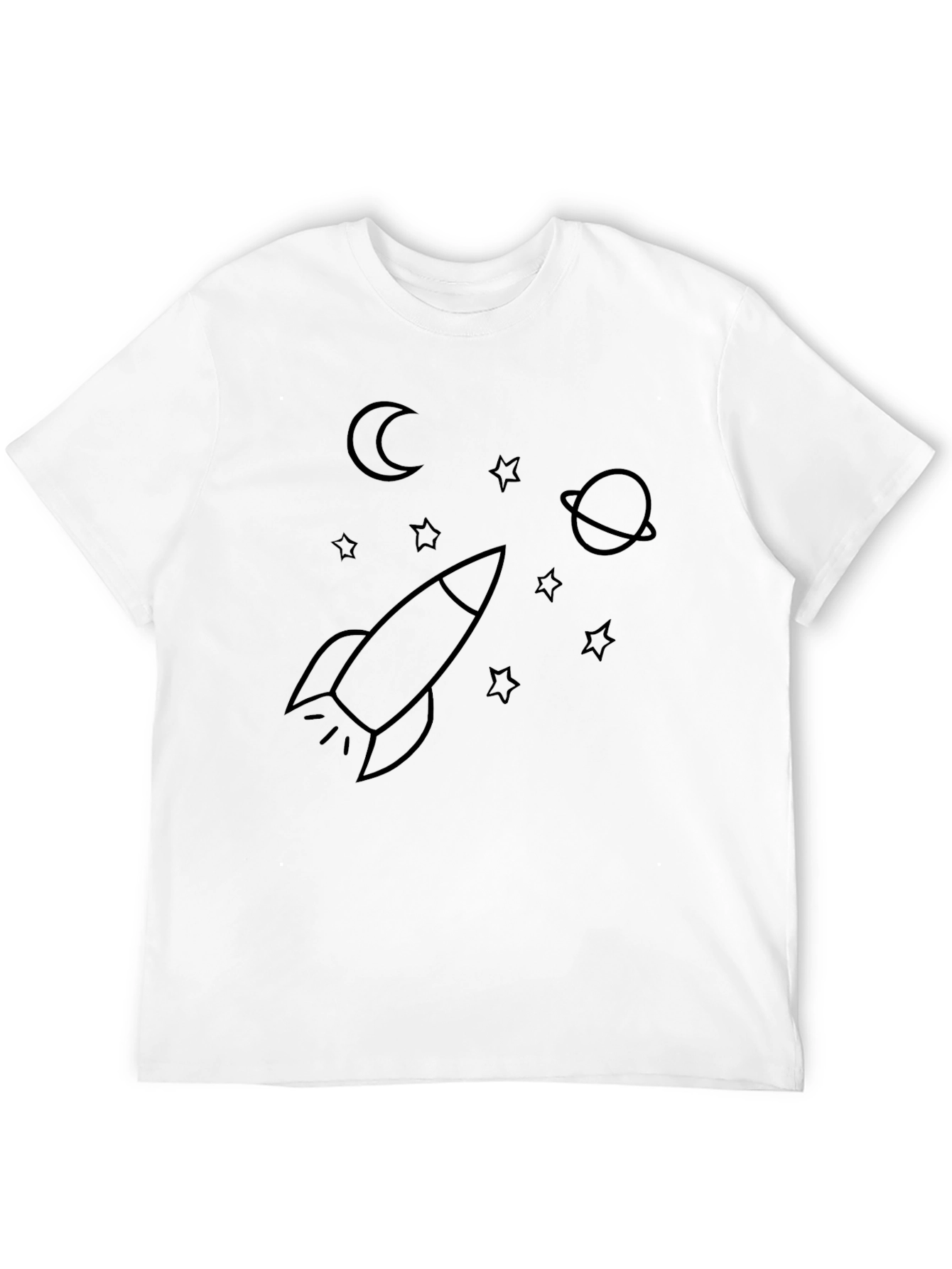Space Rocket T-Shirt - Black Graphic Tee