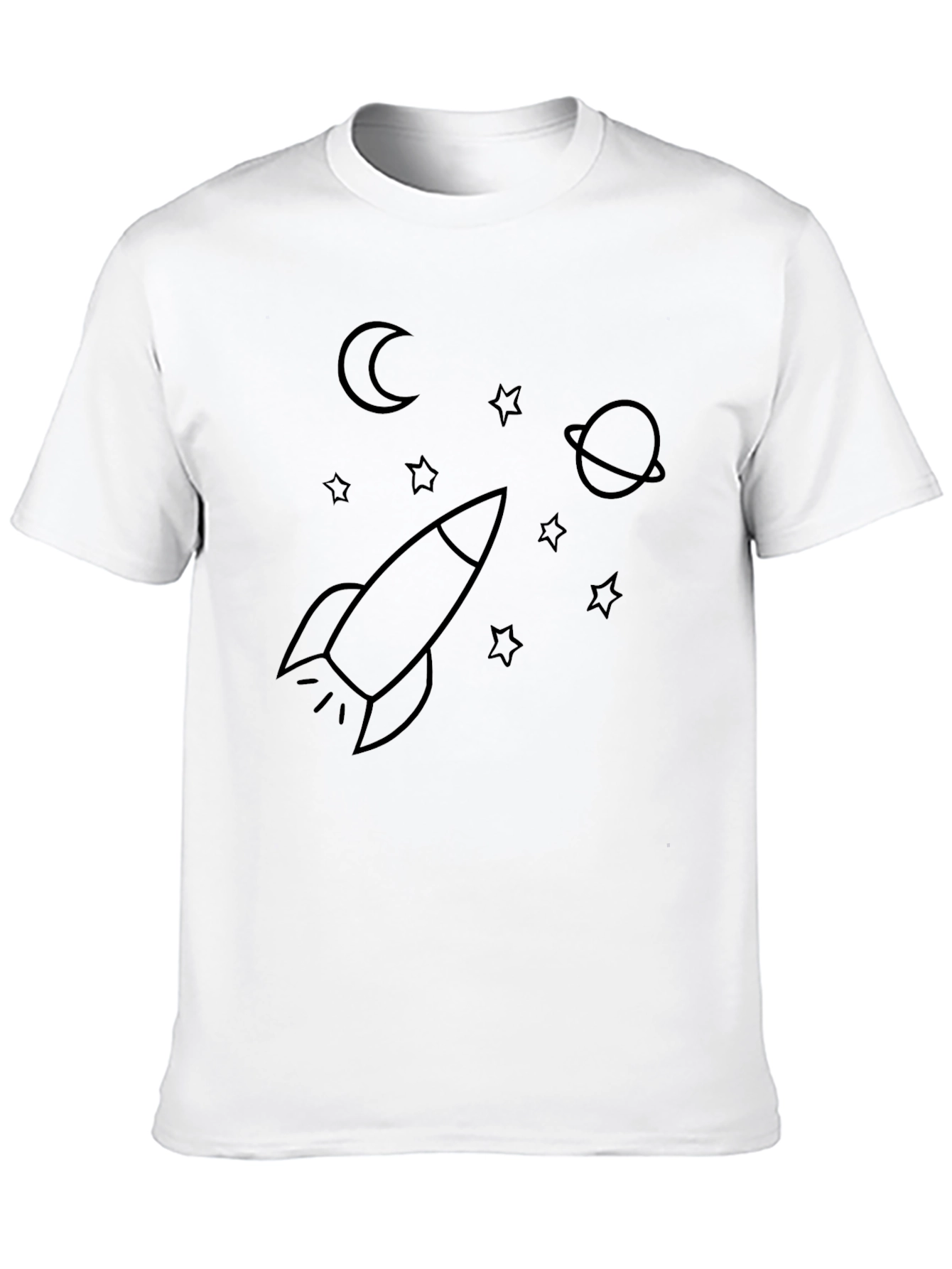 Space Rocket T-Shirt - Black Graphic Tee