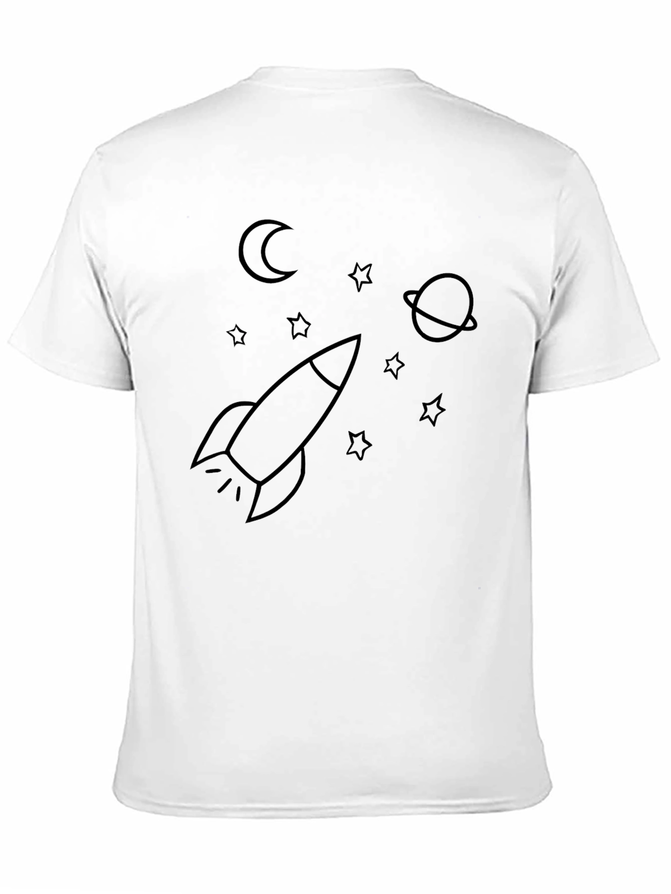 Space Rocket T-Shirt - Black Graphic Tee