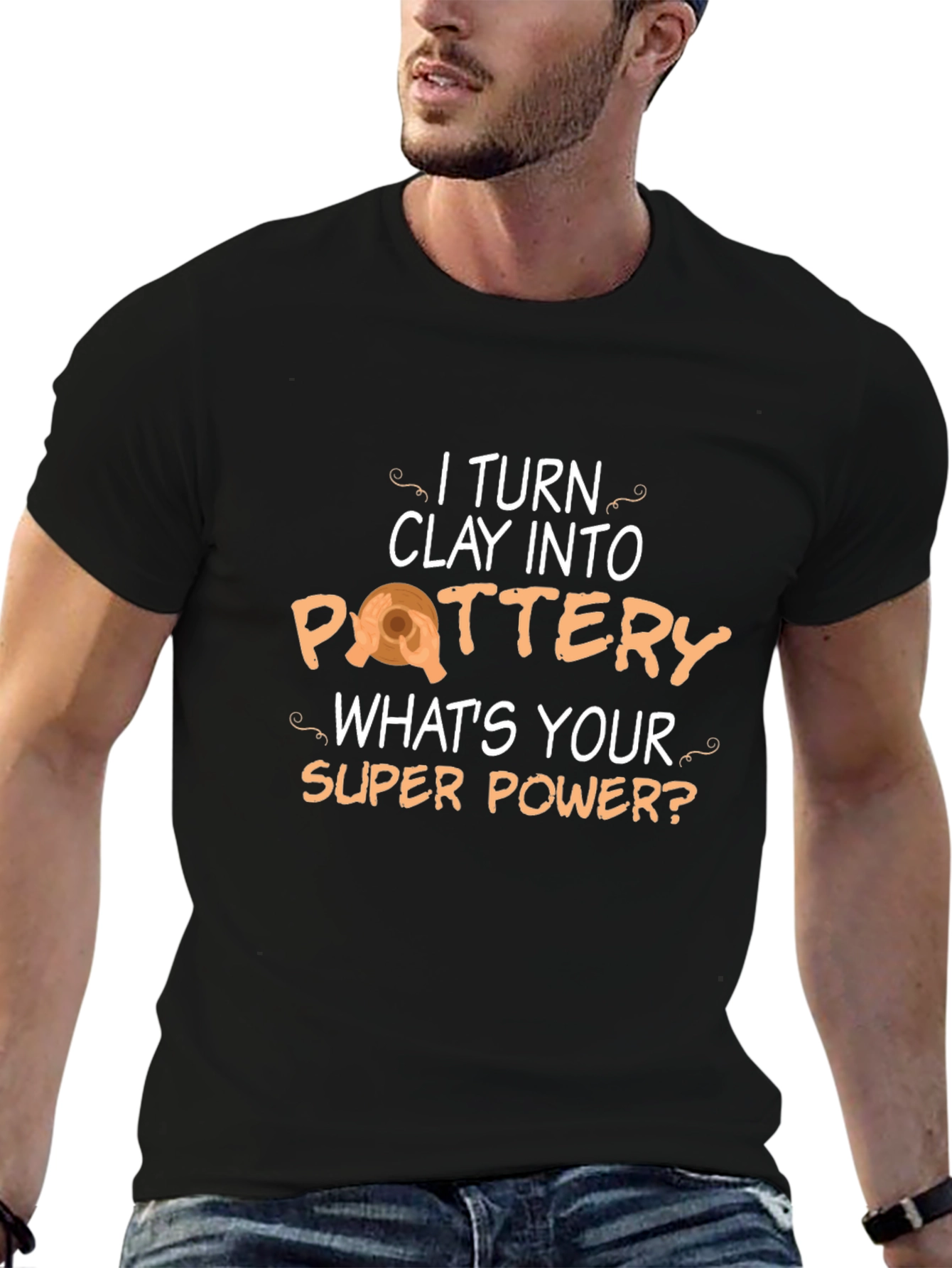 Pottery Super Power T-Shirt - Black Cotton Tee