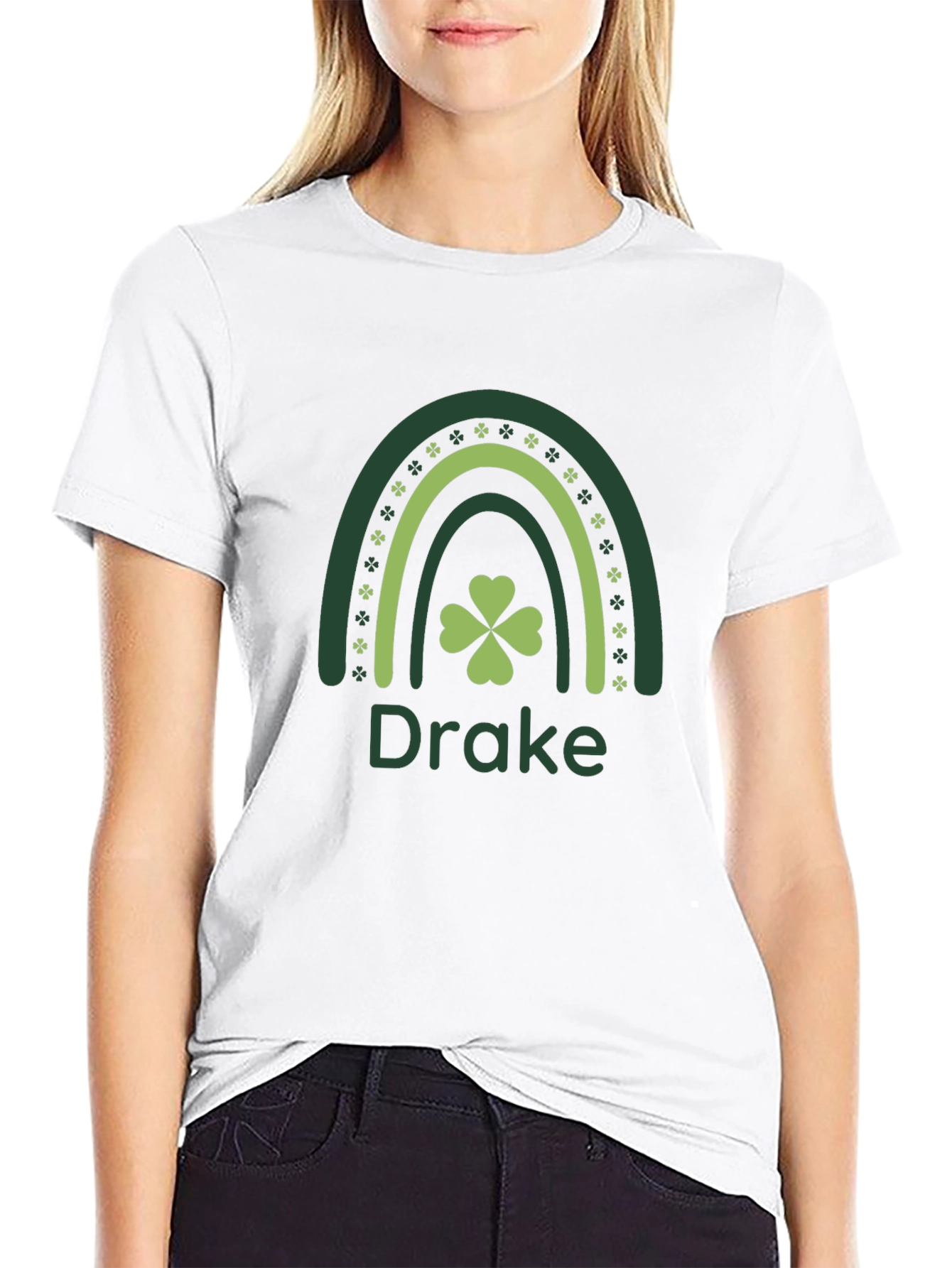 St. Patricks Day Personalized Shamrock Rainbow T-Shirt