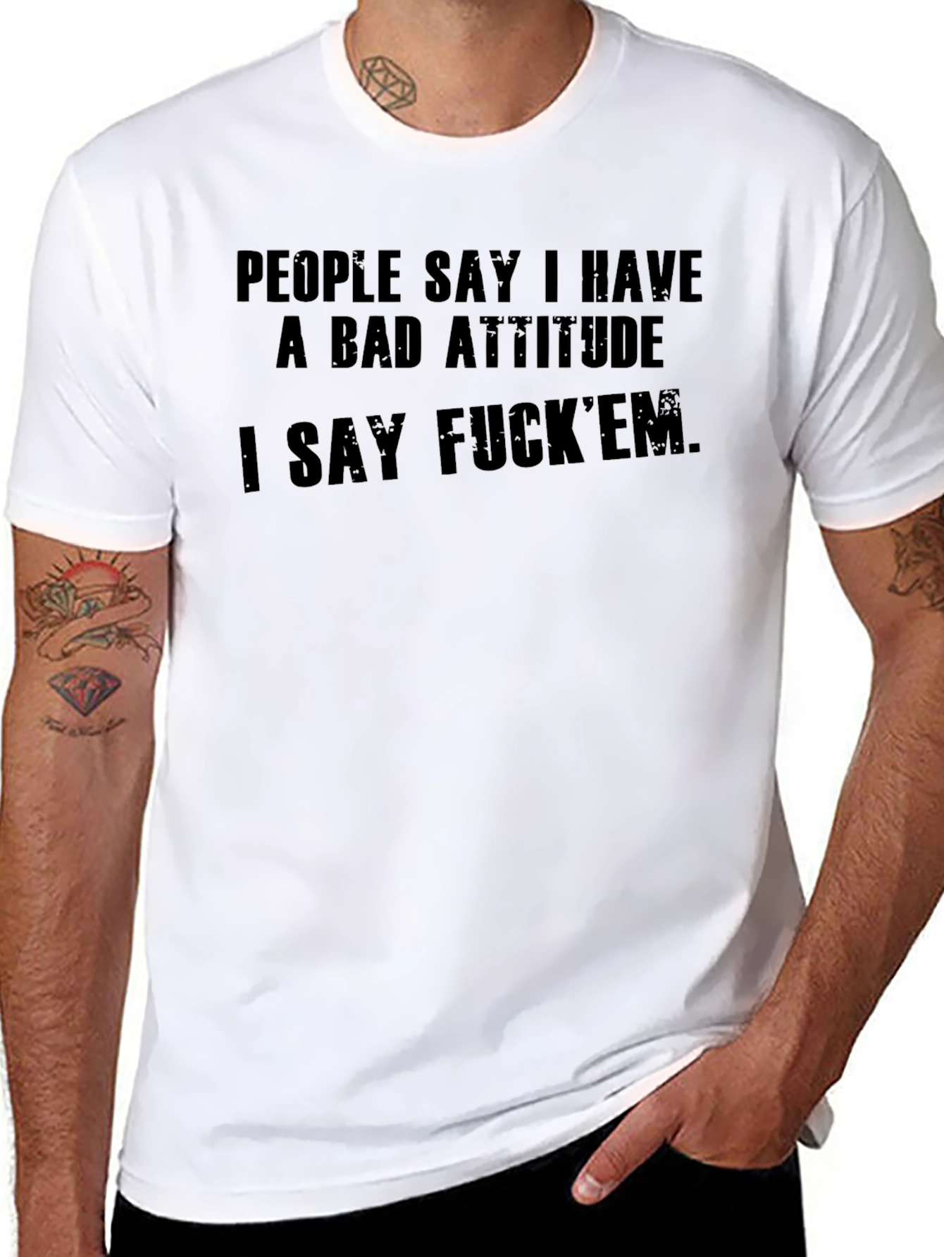 Bad Attitude Graphic Tee - Edgy Statement Shirt