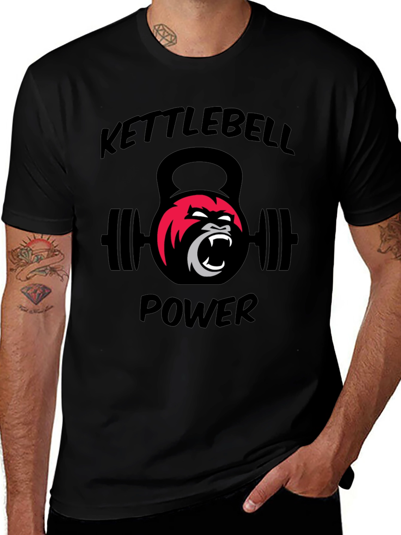 Kettlebell Power Gorilla Graphic T-Shirt