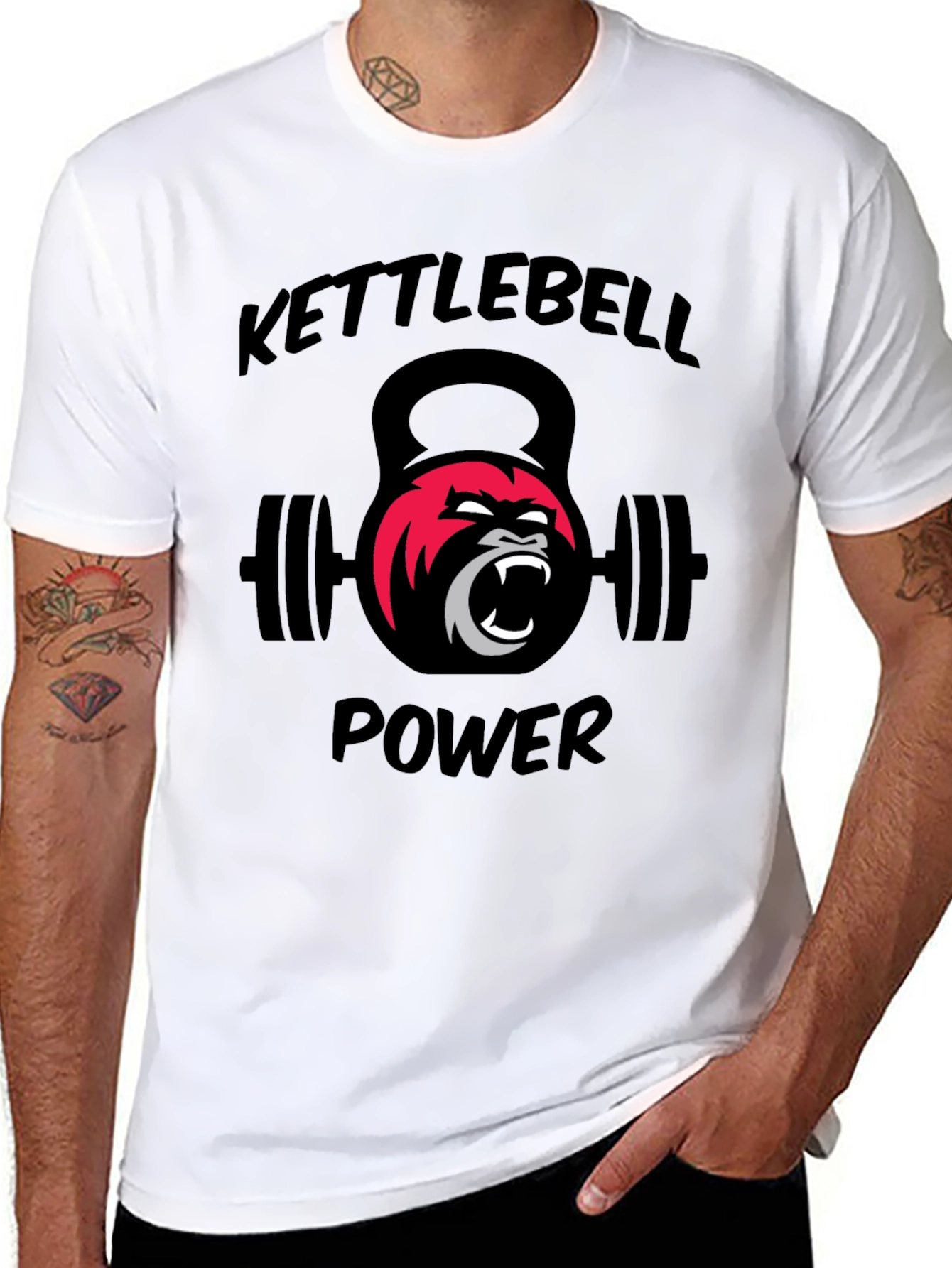 Kettlebell Power Gorilla Graphic T-Shirt