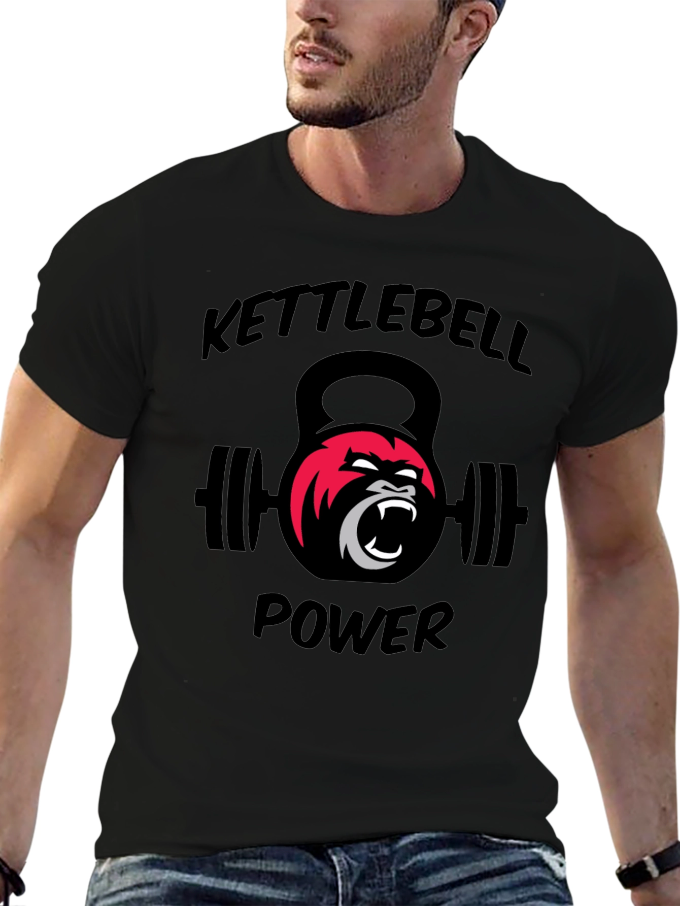 Kettlebell Power Gorilla Graphic T-Shirt