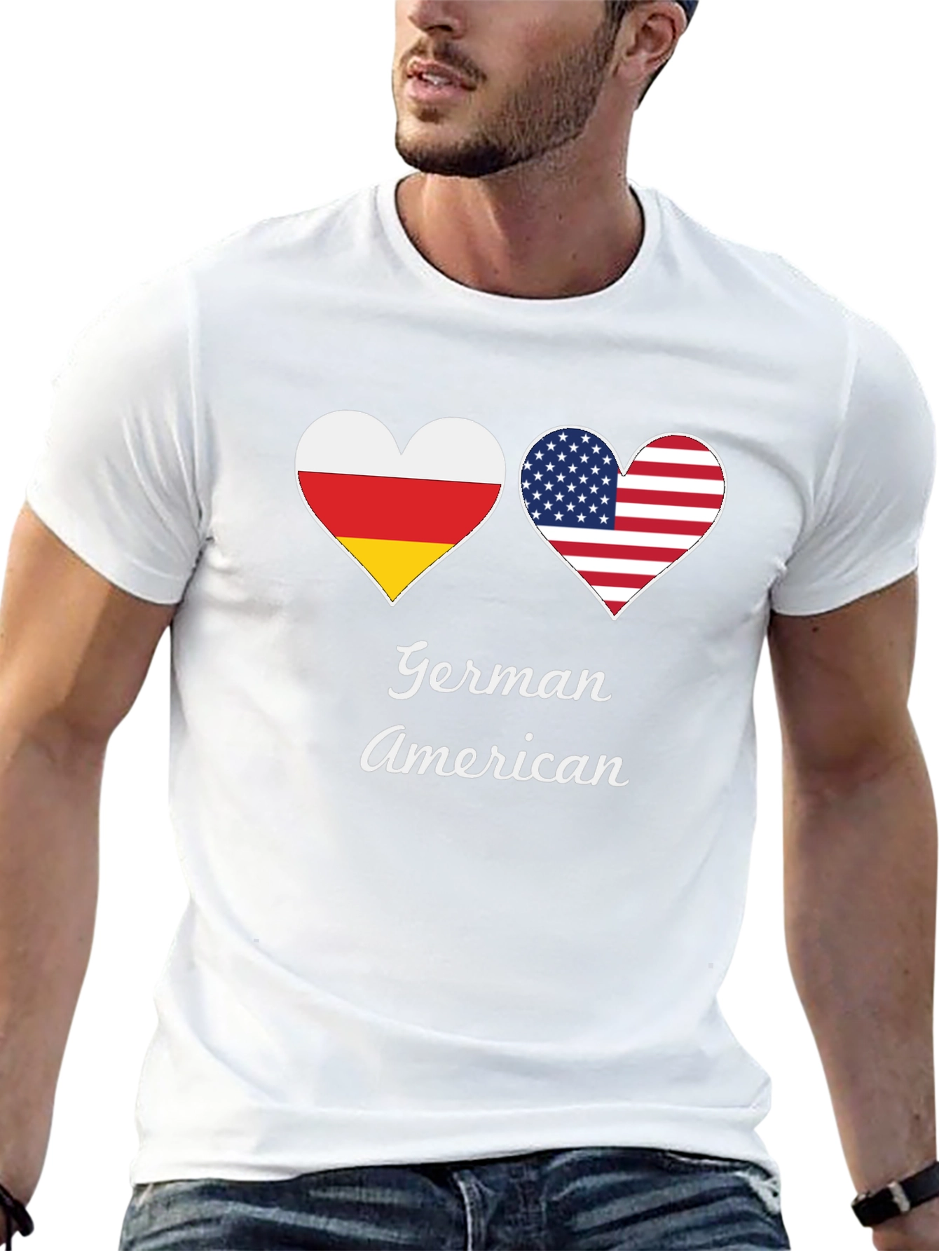 German American Flag Heart T-Shirt