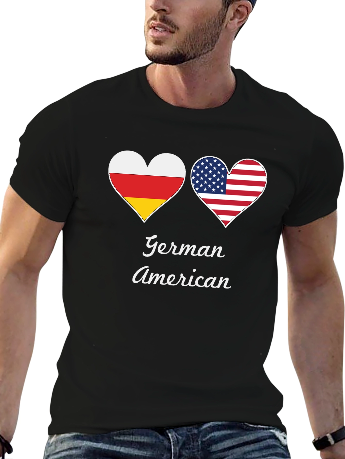 German American Flag Heart T-Shirt