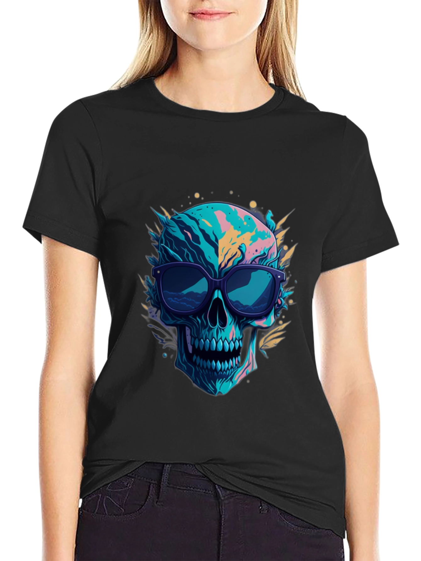 Skull Graphic Tee - Cool Sunglasses Design