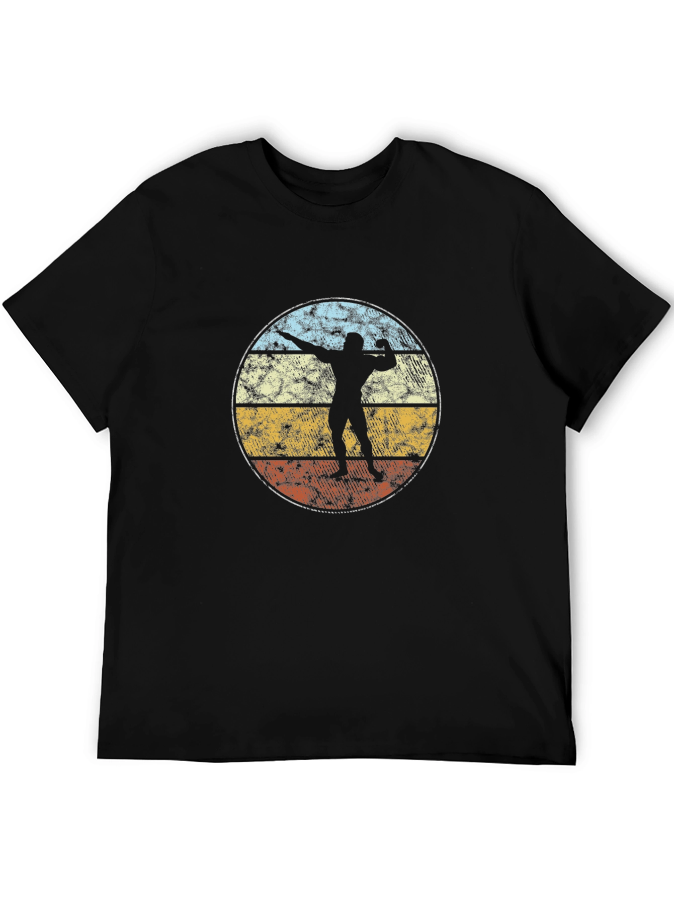 Retro Shot Put T-Shirt - Black Graphic Tee