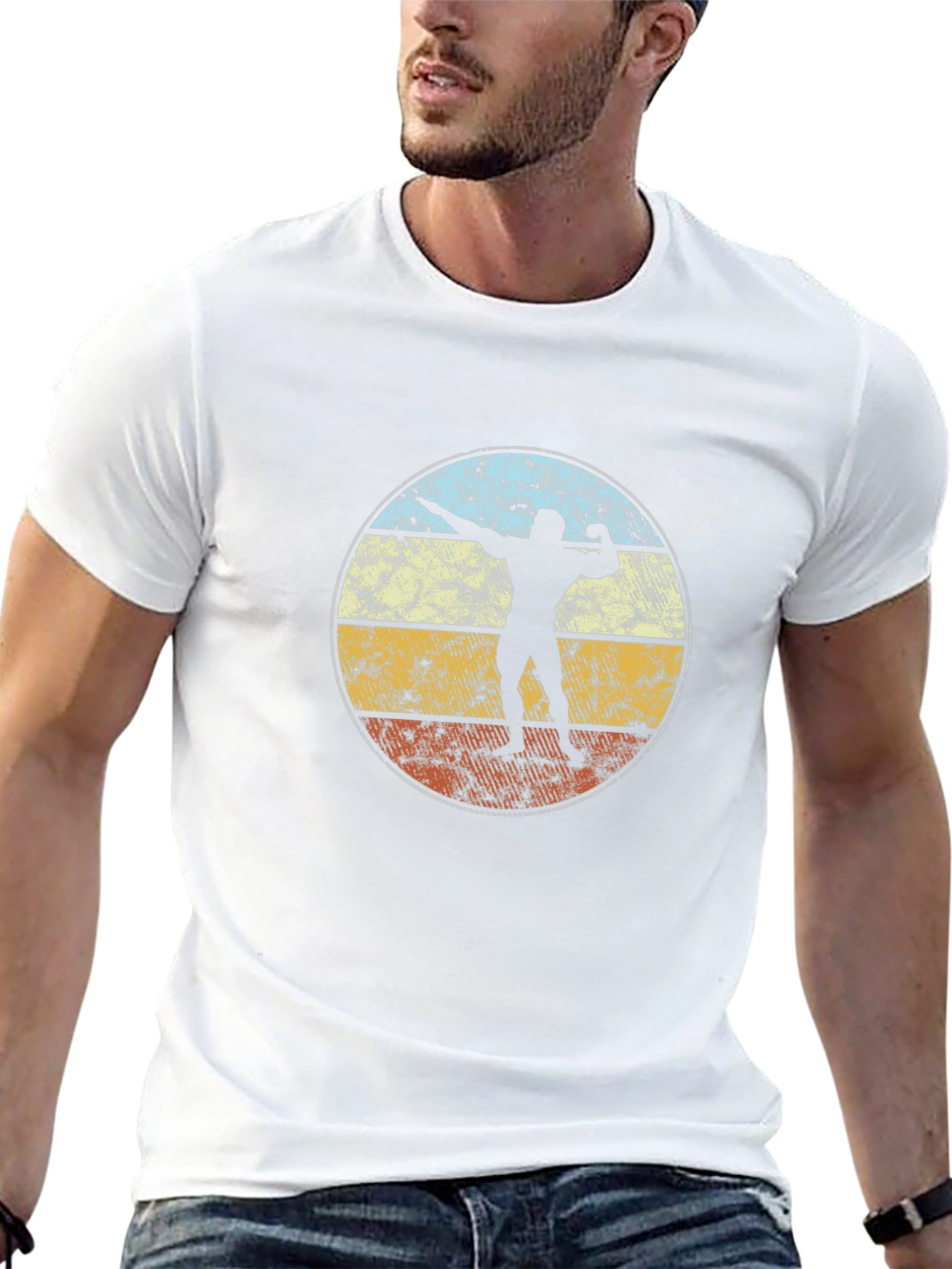 Retro Shot Put T-Shirt - Black Graphic Tee