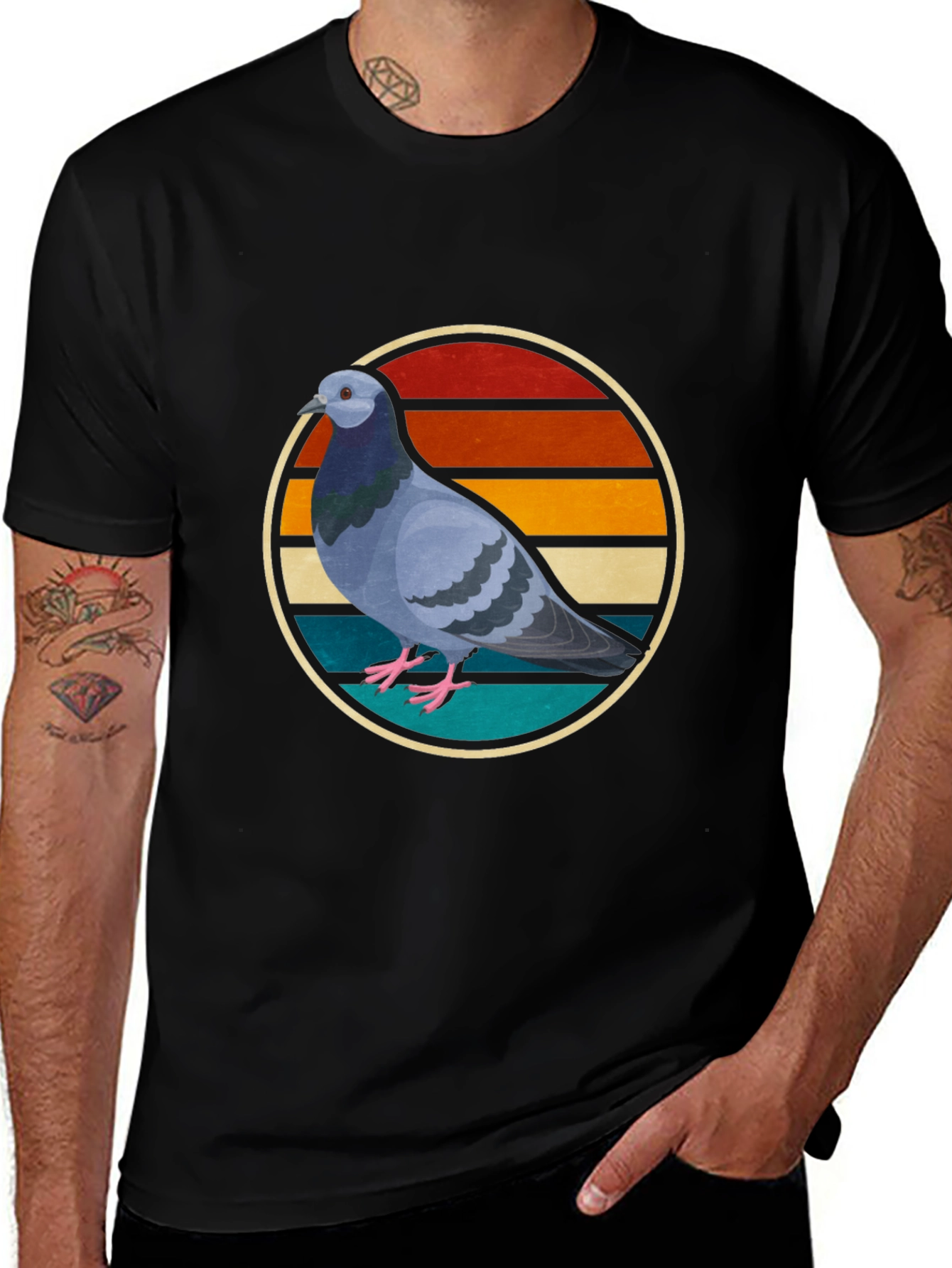 Retro Pigeon Graphic Tee - Cool Bird Lover Shirt