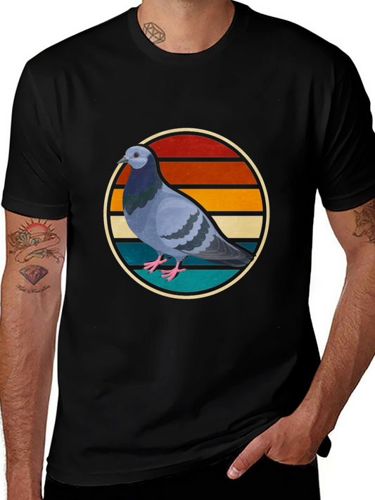 Retro Pigeon Graphic Tee - Cool Bird Lover Shirt