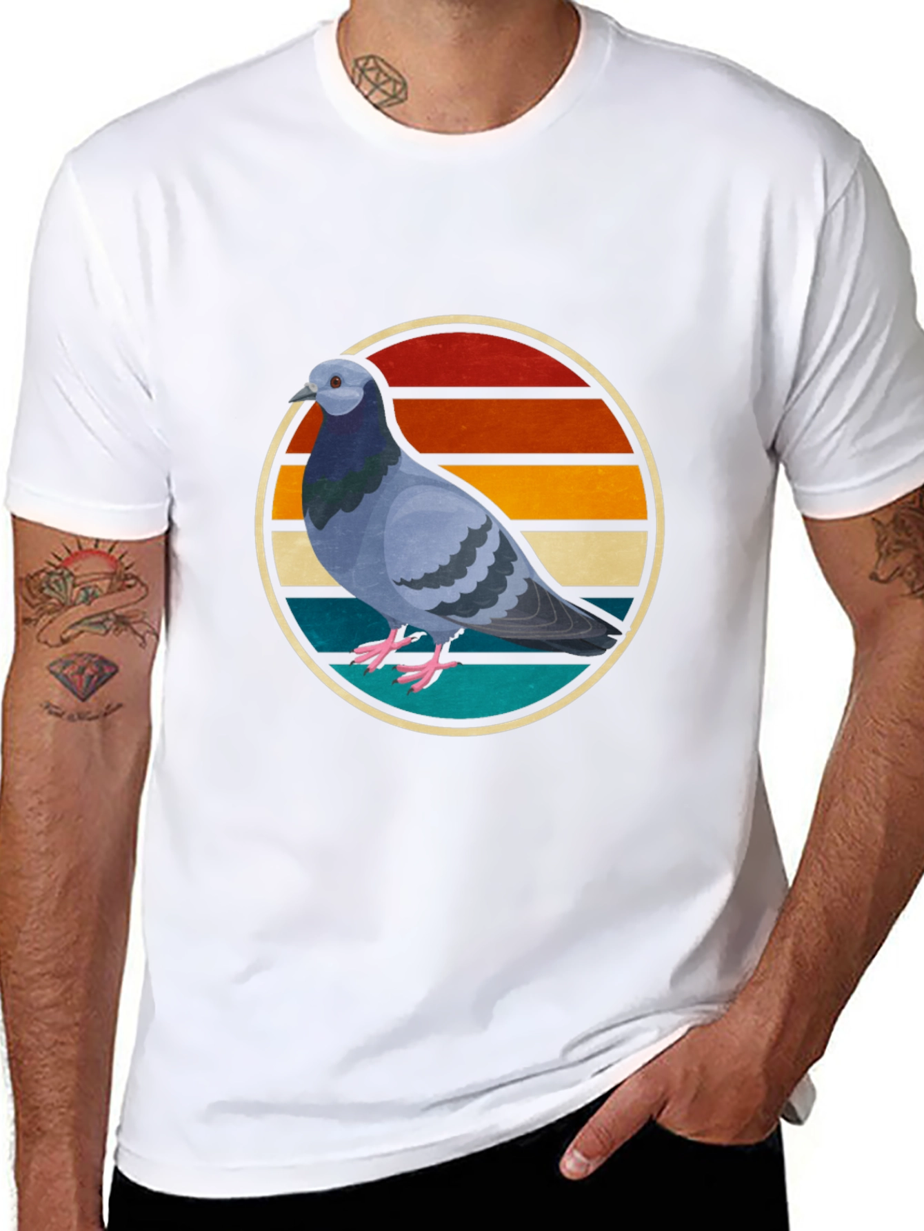 Retro Pigeon Graphic Tee - Cool Bird Lover Shirt