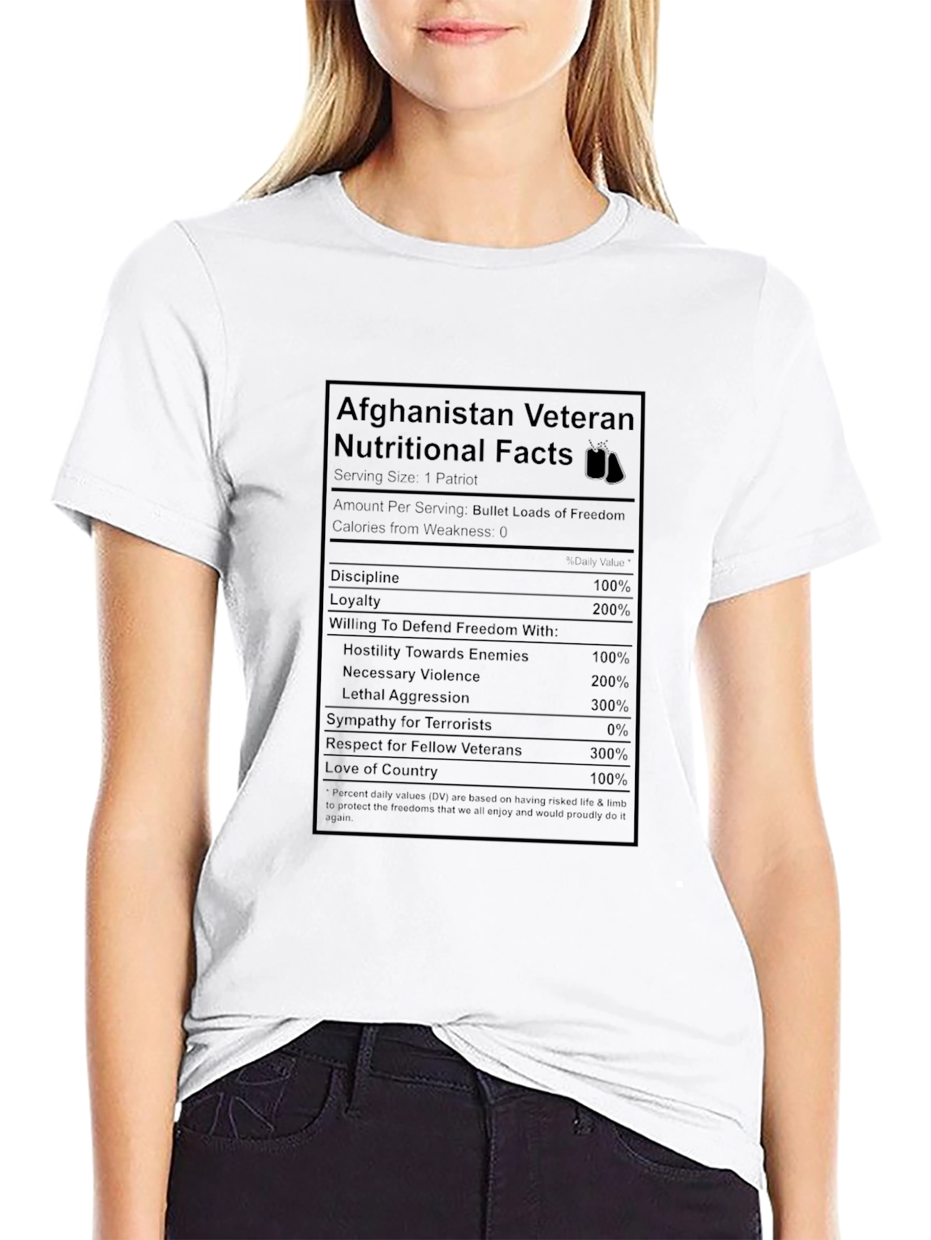 Afghanistan Veteran Nutritional Facts T-Shirt