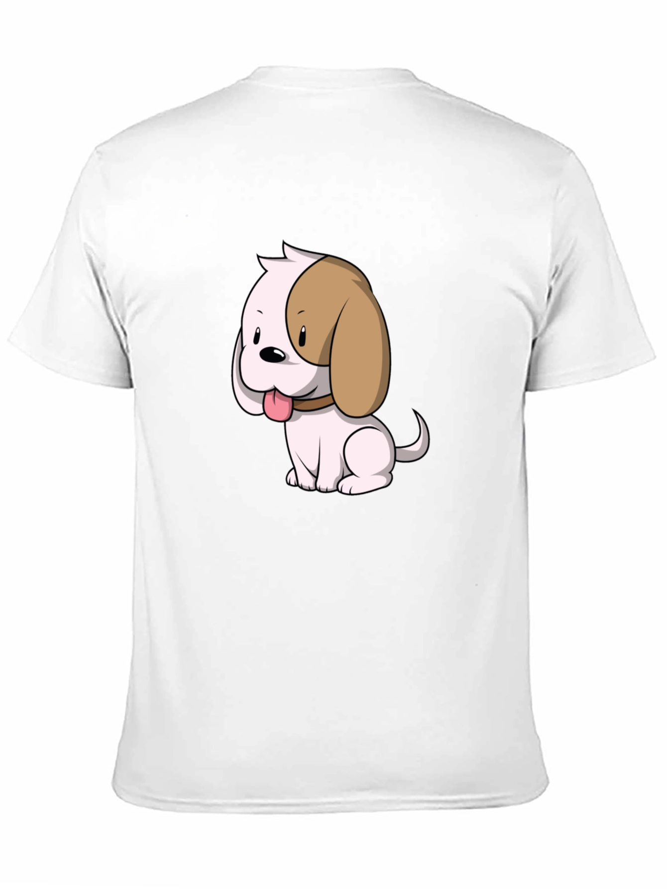Cute Cartoon Puppy Dog Graphic T-Shirt - Black