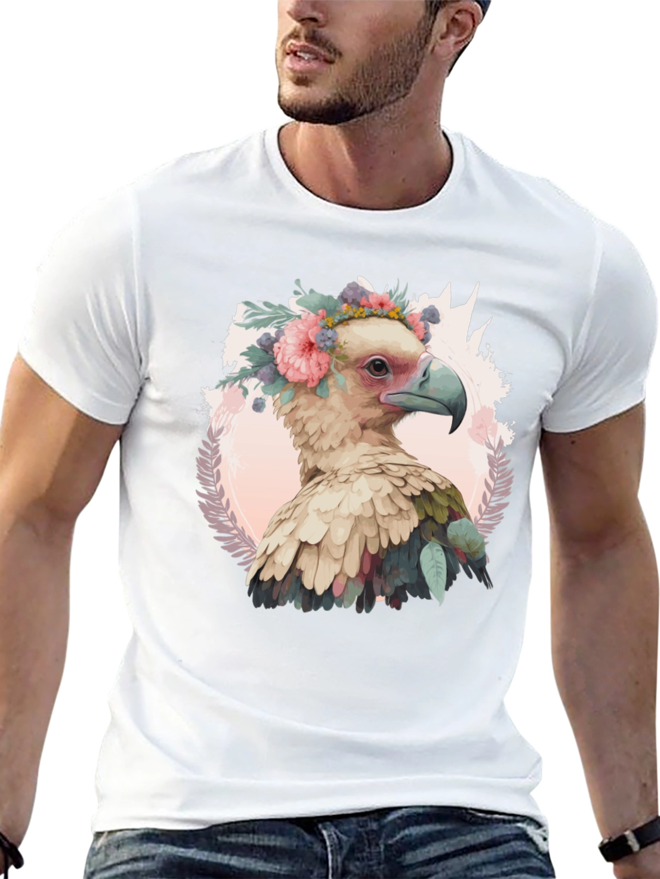 Bird with Flower Crown Graphic Tee